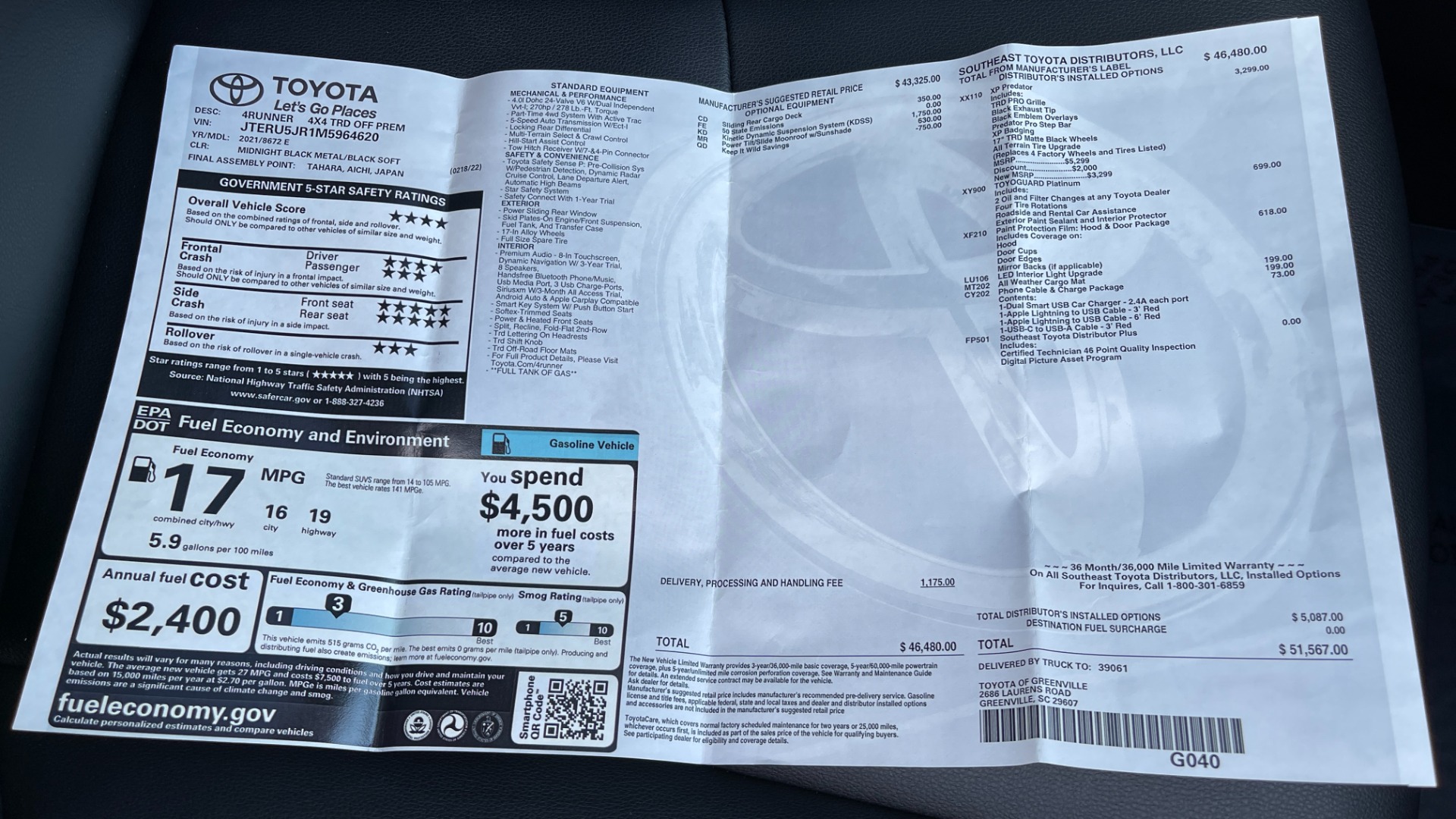 Used 2021 Toyota 4Runner TRD OFFROAD PREMIUM / KDSS SUSPENSION / XP SERIES / TRD PRO UPGRAGES / LIFT for sale Sold at Formula Imports in Charlotte NC 28227 65