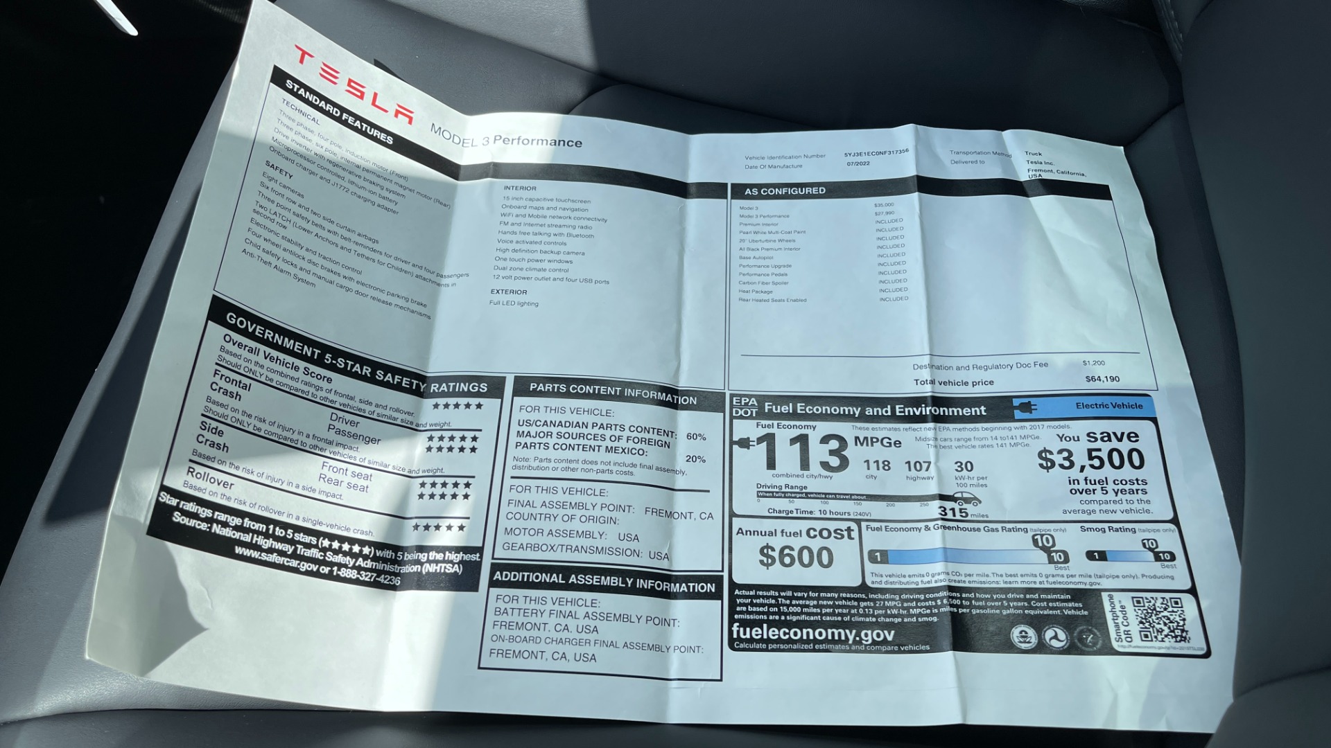 Used 2022 Tesla Model 3 PERFORMANCE UPGRADE / AUTOPILOT / HEAT PACKAGE / CARBON FIBER for sale $61,998 at Formula Imports in Charlotte NC 28227 54