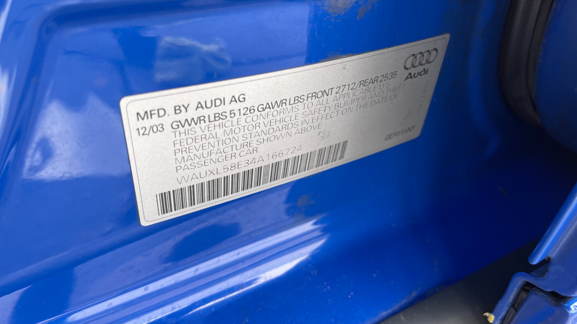 Used 2004 Audi S4 AVANT QUATTRO / VF500 SUPERCHARGED / 4.2L V8 / NOGARO BLUE PEARL for sale $32,995 at Formula Imports in Charlotte NC 28227 44
