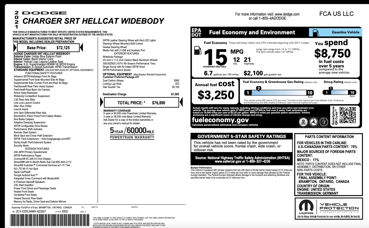 Used 2021 Dodge Charger SRT HELLCAT WIDEBODY / RED KEYS / CARBON STRIPES / 717HP / BREMBO BRAKES for sale Sold at Formula Imports in Charlotte NC 28227 55