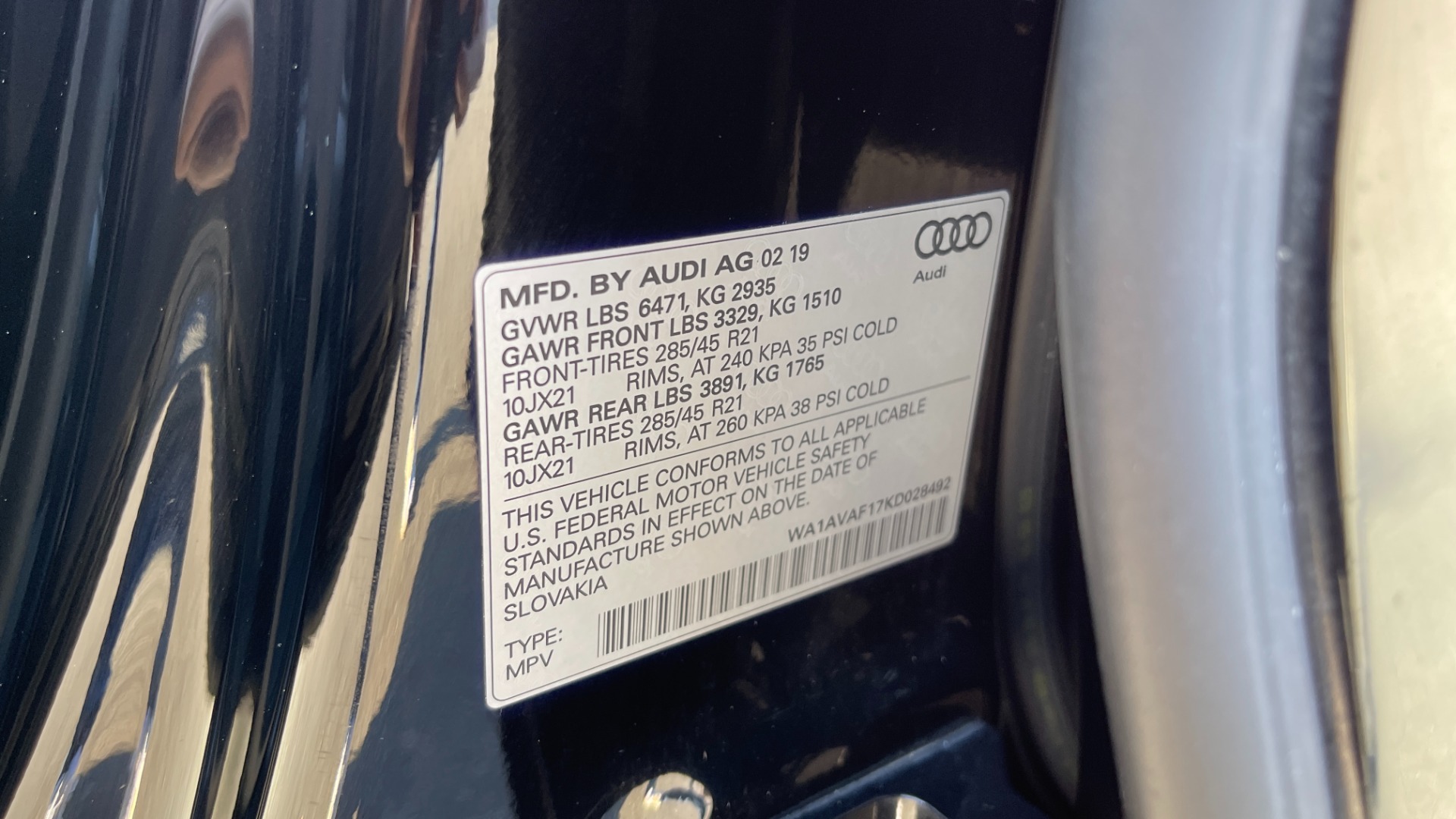 Used 2019 Audi Q8 PREMIUM / QUATTRO / CONVENIENCE PACKAGE / COLD WEATHER / 21IN WHEELS for sale $46,995 at Formula Imports in Charlotte NC 28227 41