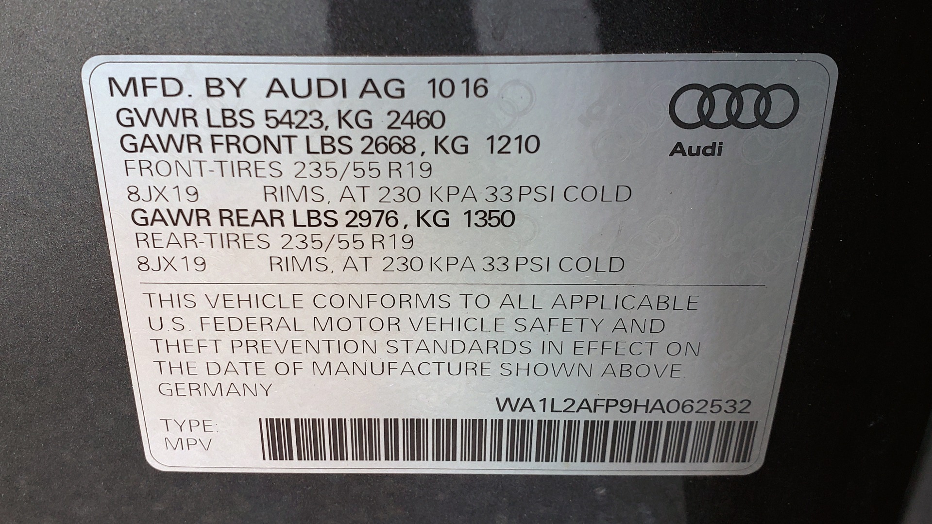 Used 2017 Audi Q5 PREMIUM PLUS / TECH / NAV / PANO / REARVIEW / B&O SND for sale Sold at Formula Imports in Charlotte NC 28227 84