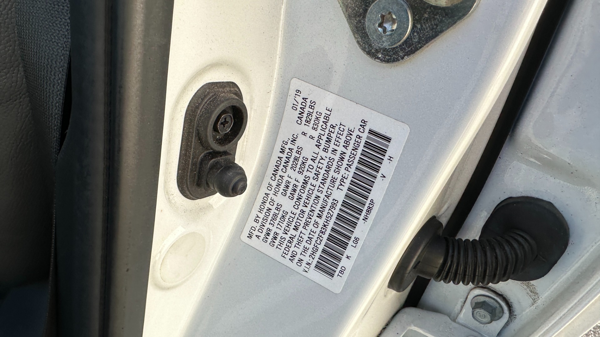 Used 2019 Honda Civic Sedan SPORT / CLOTH / REARVIEW / 4CYL for sale Sold at Formula Imports in Charlotte NC 28227 13