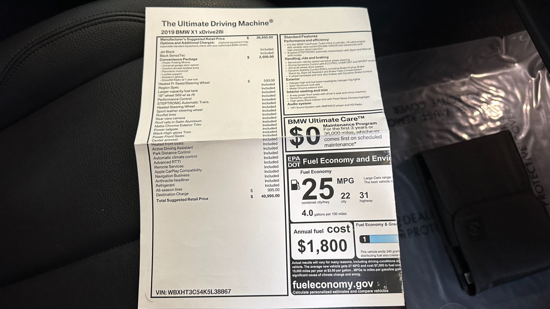 Used 2019 BMW X1 xDrive28i / CONVENEINCE PACKAGE / AMBIENT LIGHTING / PANORAMIC ROOF for sale $28,595 at Formula Imports in Charlotte NC 28227 47