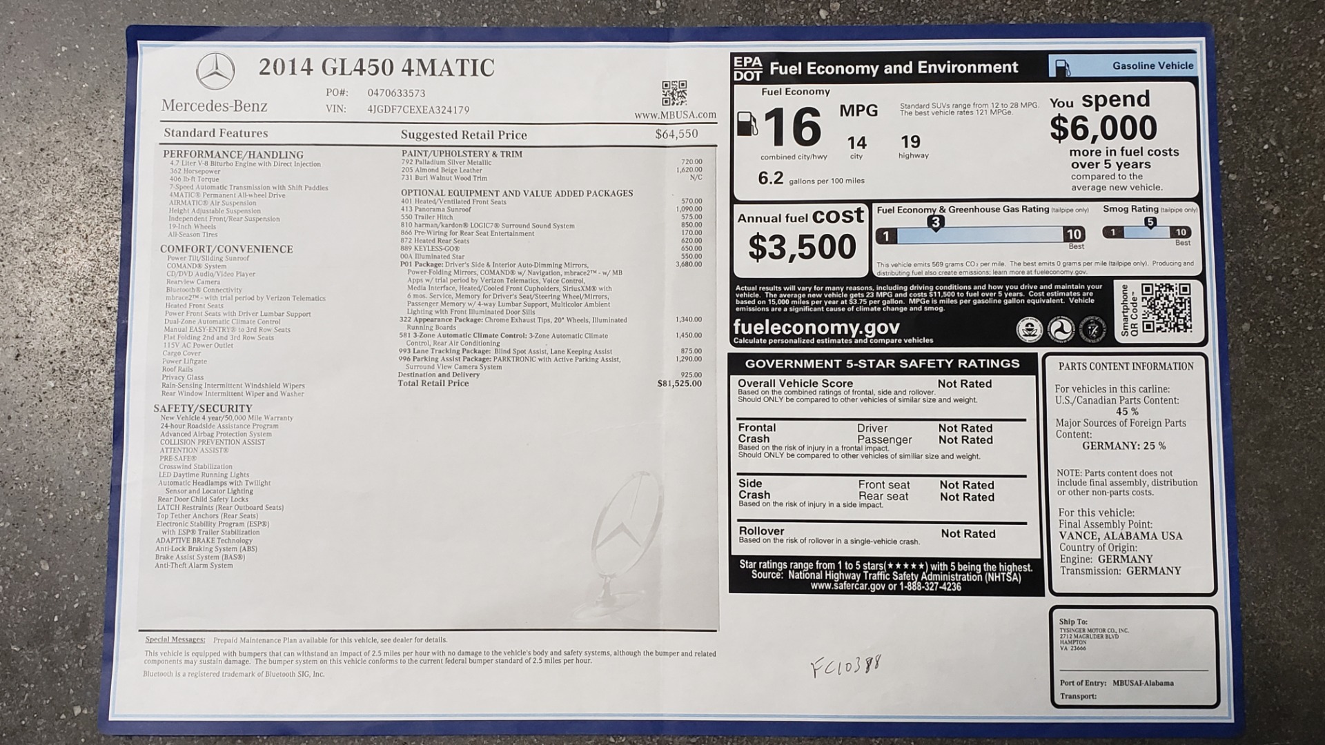 Used 2014 Mercedes-Benz GL-Class GL 450 4MATIC PREMIUM / NAV / PANO-ROOF / HK SND / 3-ROW for sale Sold at Formula Imports in Charlotte NC 28227 102
