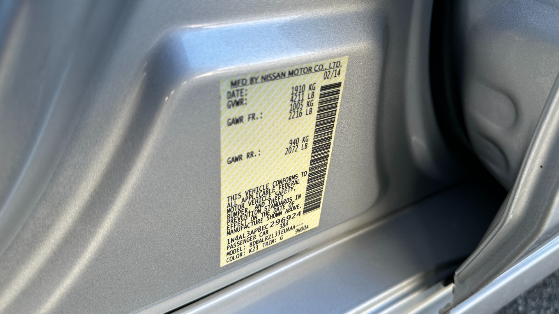Used 2014 Nissan Altima 2.5 S / CLOTH / 4CYL / BODY SIDE MOLDING / RADIO for sale Sold at Formula Imports in Charlotte NC 28227 14
