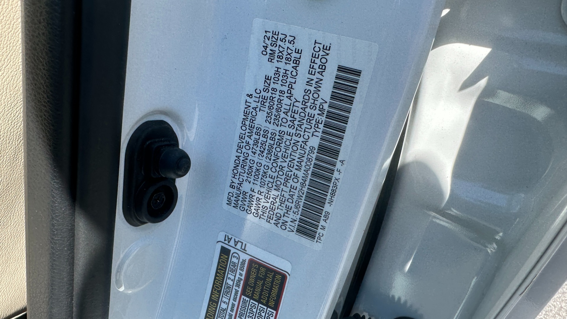 Used 2021 Honda CR-V EX-L / LEATHER / SAFETY ASSIST / PEARL PAINT for sale $31,695 at Formula Imports in Charlotte NC 28227 15