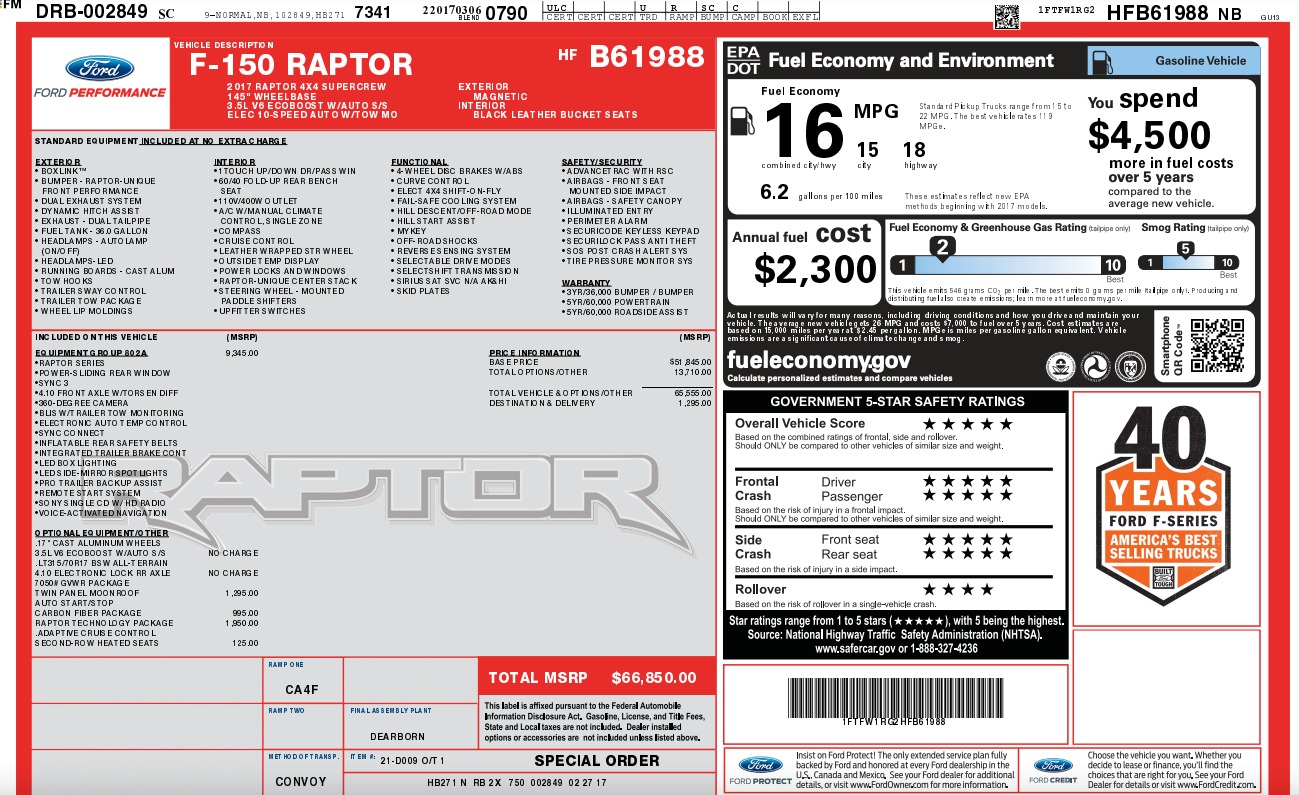Used 2017 Ford F-150 Raptor for sale $45,995 at Formula Imports in Charlotte NC 28227 63