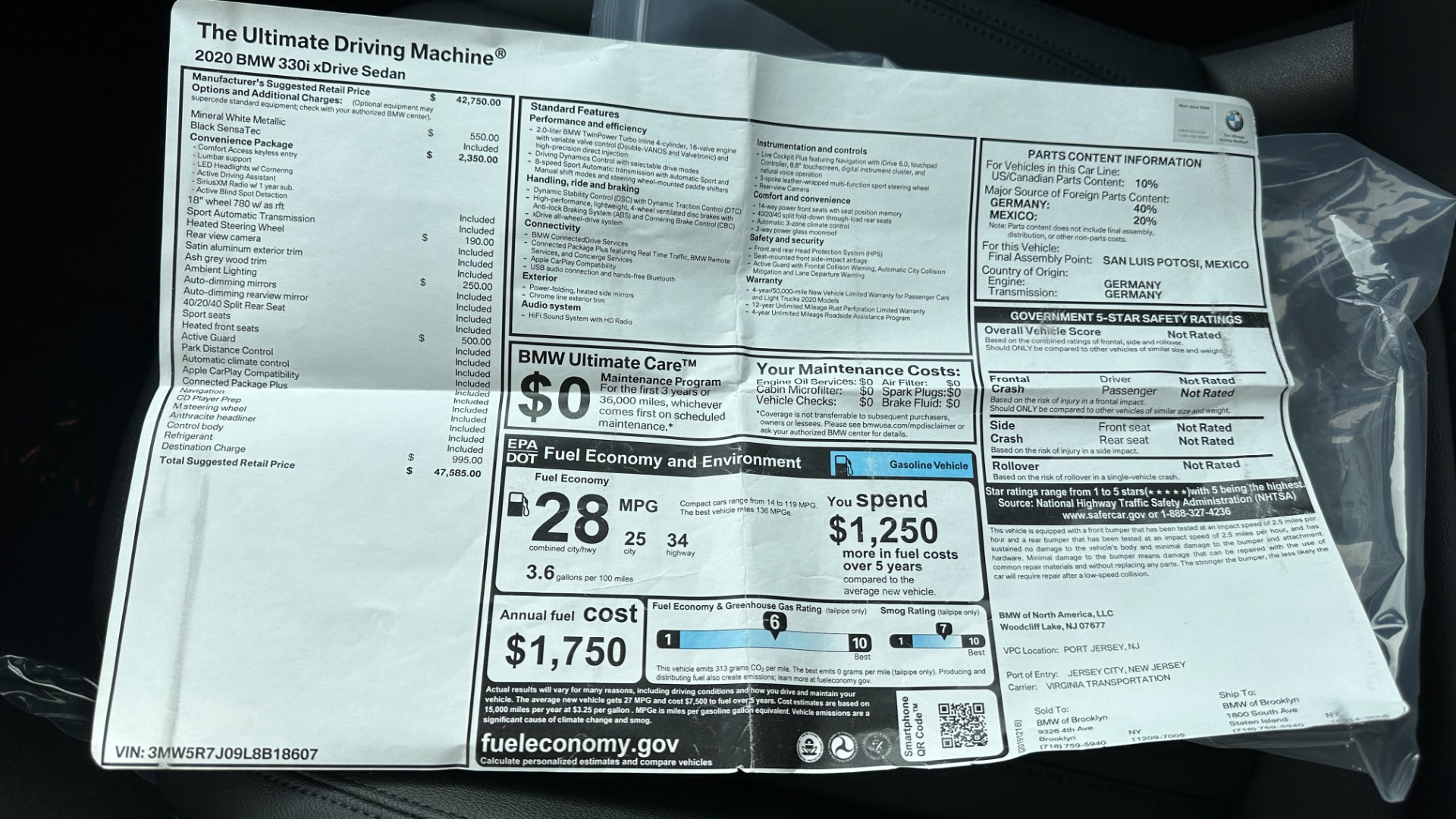 Used 2020 BMW 3 Series 330i xDrive / CONVENIENCE PKG / HEATED STEERING / HEATED SEATS / AWD / SUNR for sale Sold at Formula Imports in Charlotte NC 28227 54