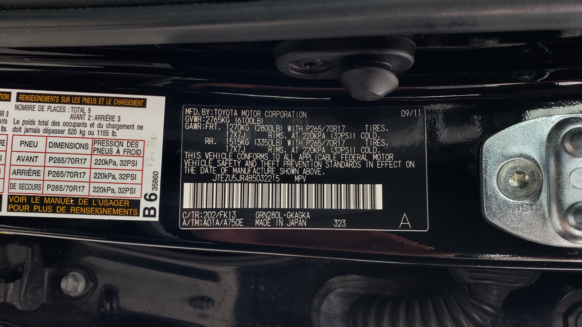 Used 2011 Toyota 4RUNNER SR5 2WD / 5-SPD AUTO / 4.0L V6 / SAT RADIO / PWR STS for sale Sold at Formula Imports in Charlotte NC 28227 75