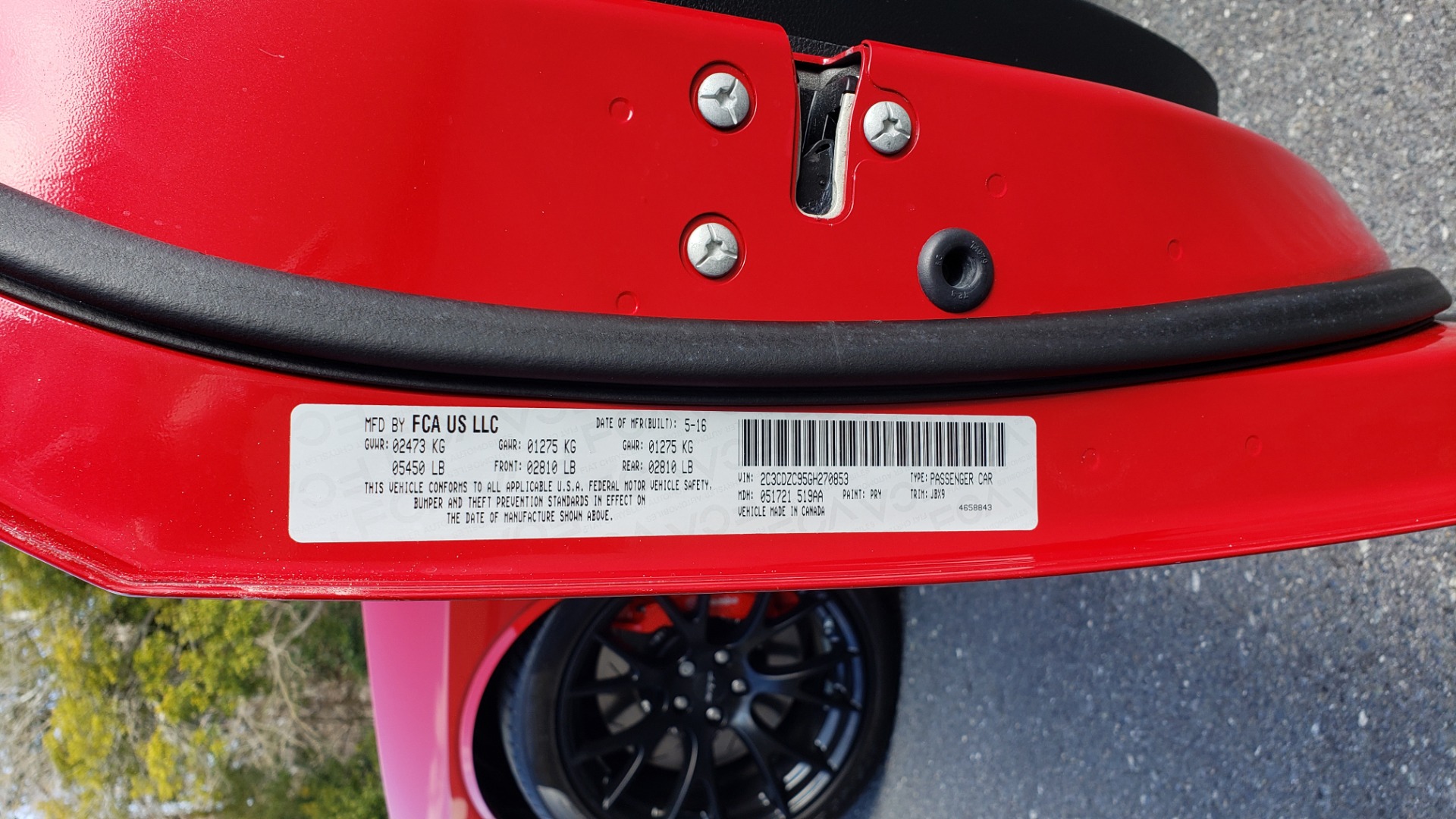 Used 2016 Dodge CHALLENGER SRT HELLCAT / NAV / SUNROOF / AUTO / REARVIEW for sale Sold at Formula Imports in Charlotte NC 28227 88