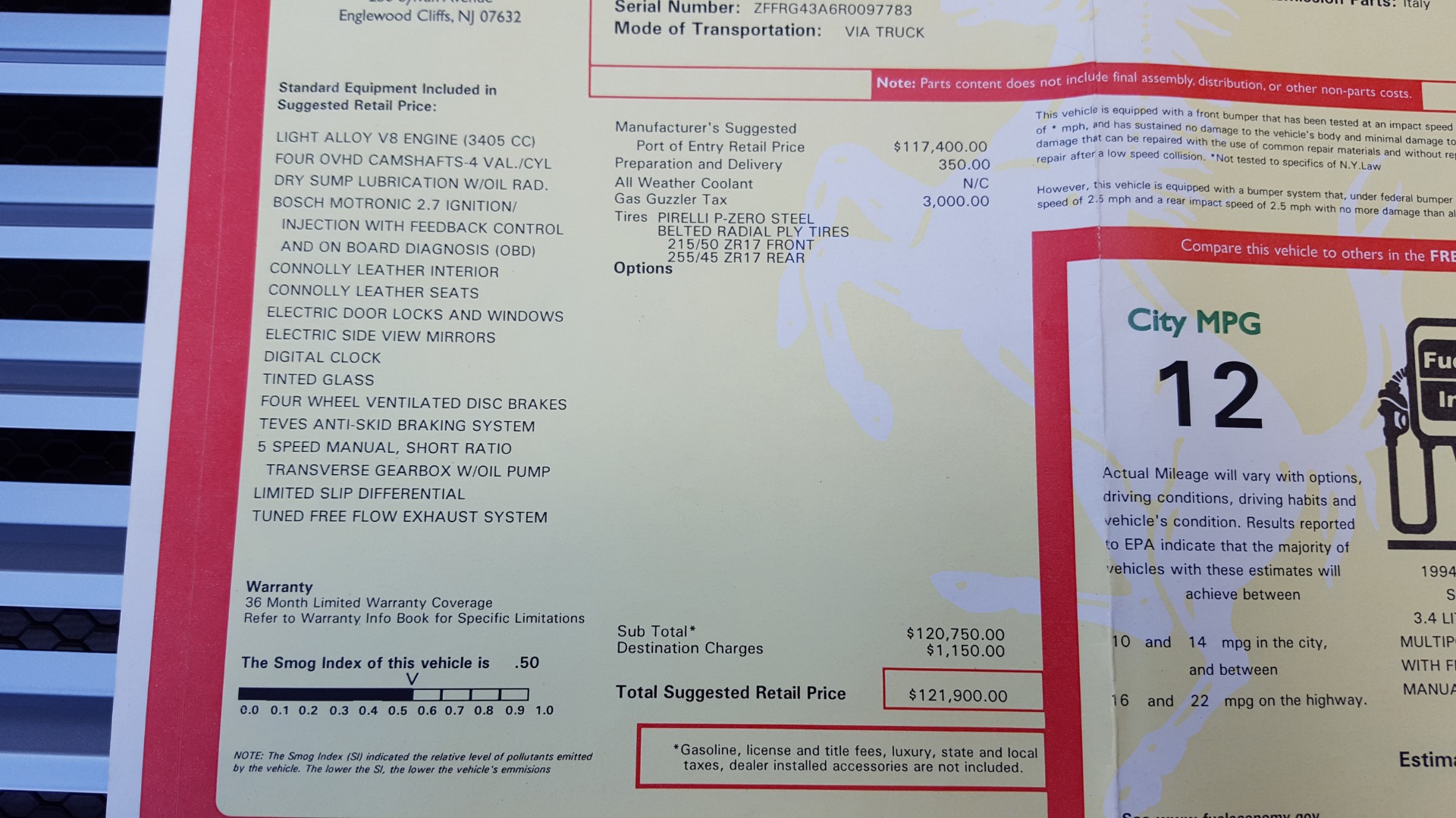 Used 1994 Ferrari 348 SPIDER CONVERTIBLE / GATED 5-SPD MANUAL for sale Sold at Formula Imports in Charlotte NC 28227 91