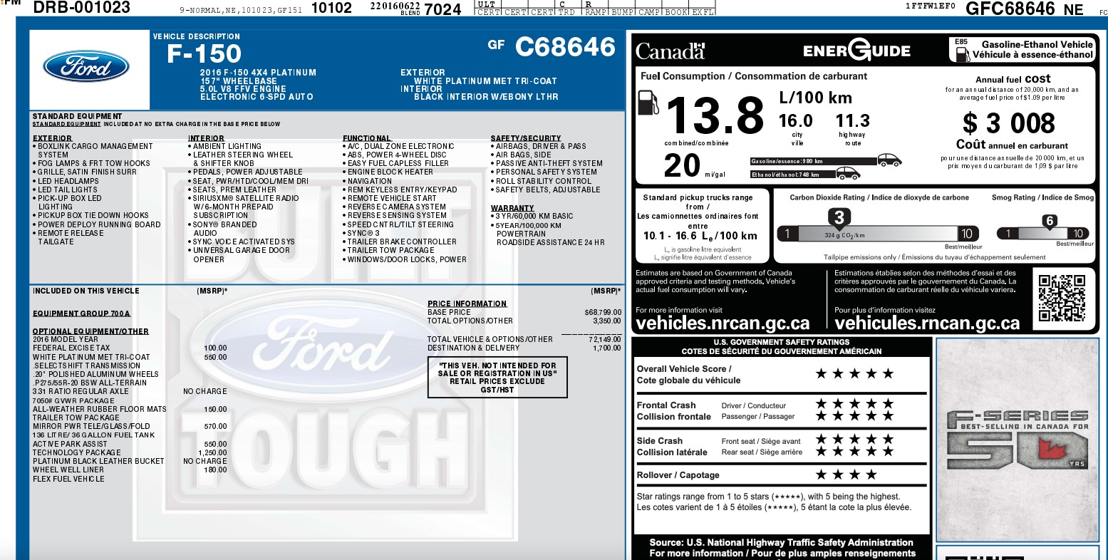 Used 2016 Ford F-150 PLATINUM / TECH PKG / BED COVER / LEATHER INTERIOR for sale $35,000 at Formula Imports in Charlotte NC 28227 57