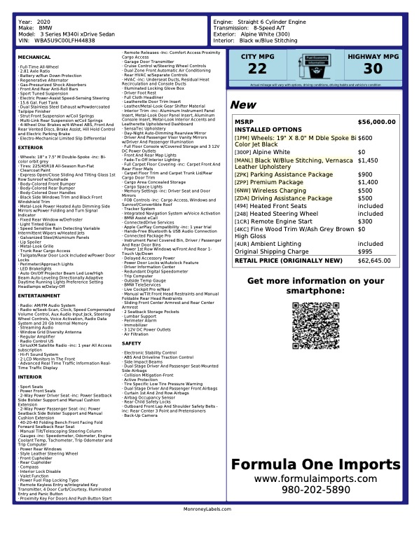 Used 2020 BMW 3 Series M340i xDrive for sale $43,299 at Formula Imports in Charlotte NC 28227 45
