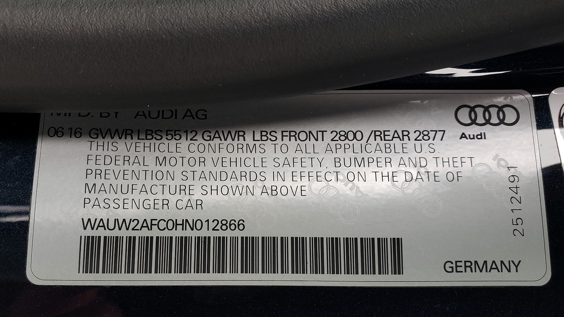 Used 2017 Audi A7 PREMIUM PLUS / SPORT / CLD WTHR / SUNROOF / REARVIEW for sale Sold at Formula Imports in Charlotte NC 28227 91
