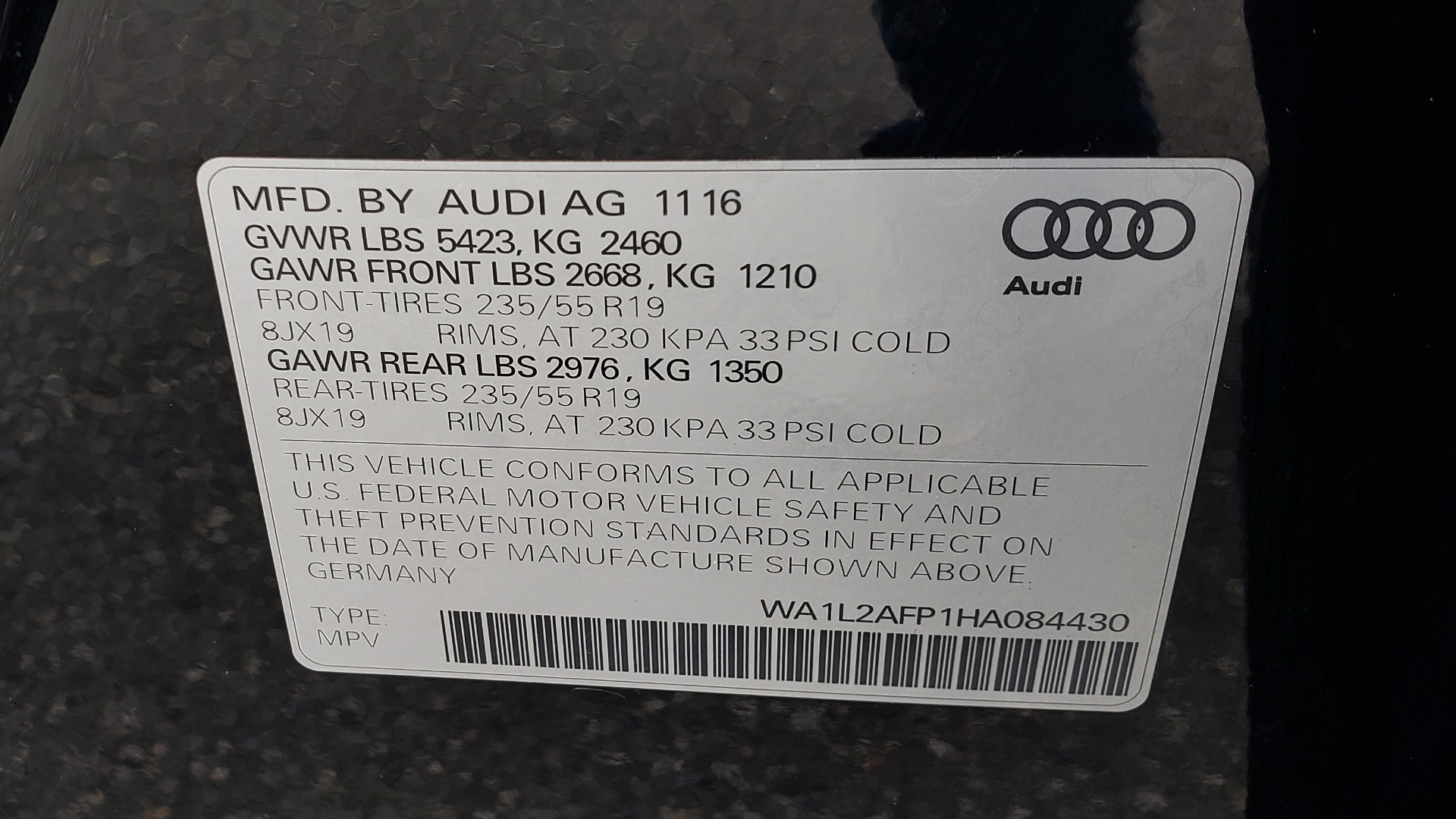 Used 2017 Audi Q5 PREMIUM PLUS / TECH PKG / NAV / SUNROOF / REARVIEW for sale Sold at Formula Imports in Charlotte NC 28227 87