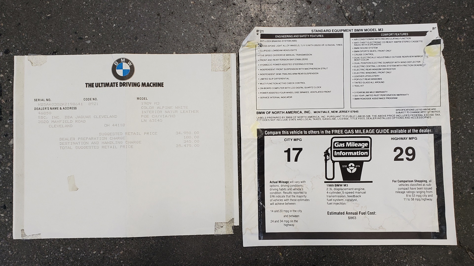 Used 1989 BMW M3 COUPE 2DR / 5-SPEED MAN / LOW MILES / SUPER CLEAN for sale Sold at Formula Imports in Charlotte NC 28227 96