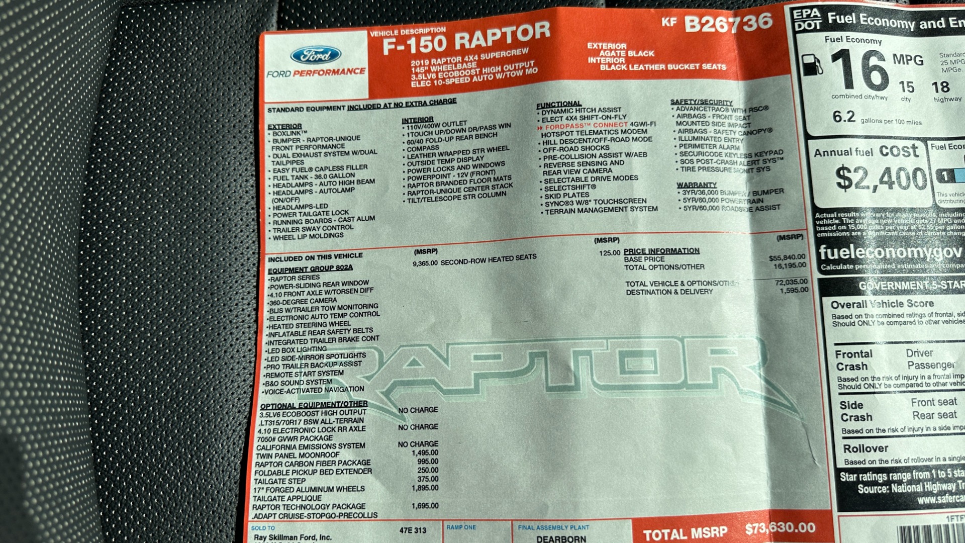 Used 2019 Ford F-150 RAPTOR / CARBON PKG / PANO ROOF / TECH PKG / 17IN FORGED WHEELS for sale $58,900 at Formula Imports in Charlotte NC 28227 57