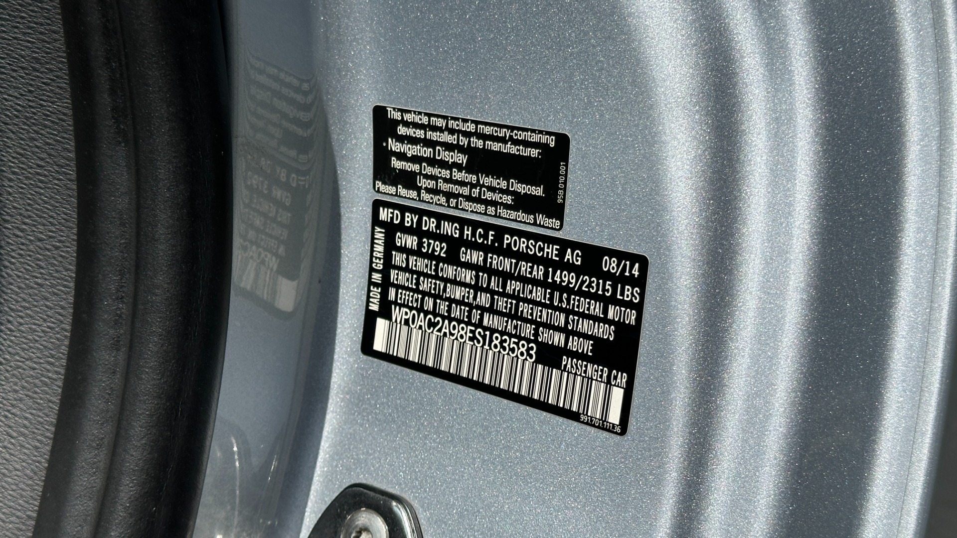 Used 2014 Porsche 911 GT3 / G6 ENGINE BY PORSCHE / BINDER OF SERVICE RECORDS / PAINT PROTECTION F for sale $114,000 at Formula Imports in Charlotte NC 28227 47