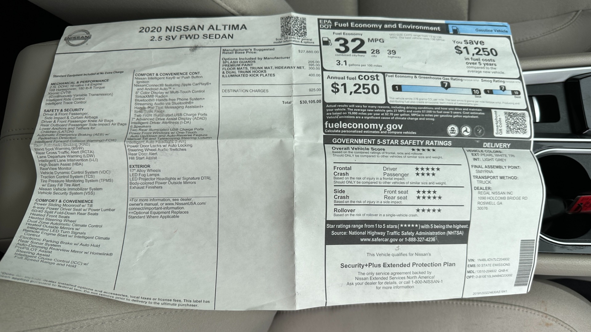 Used 2020 Nissan Altima 2.5 SV / SUNROOF / BACKUP CAMERA / BLINDSPOT / CLOTH for sale $17,999 at Formula Imports in Charlotte NC 28227 52