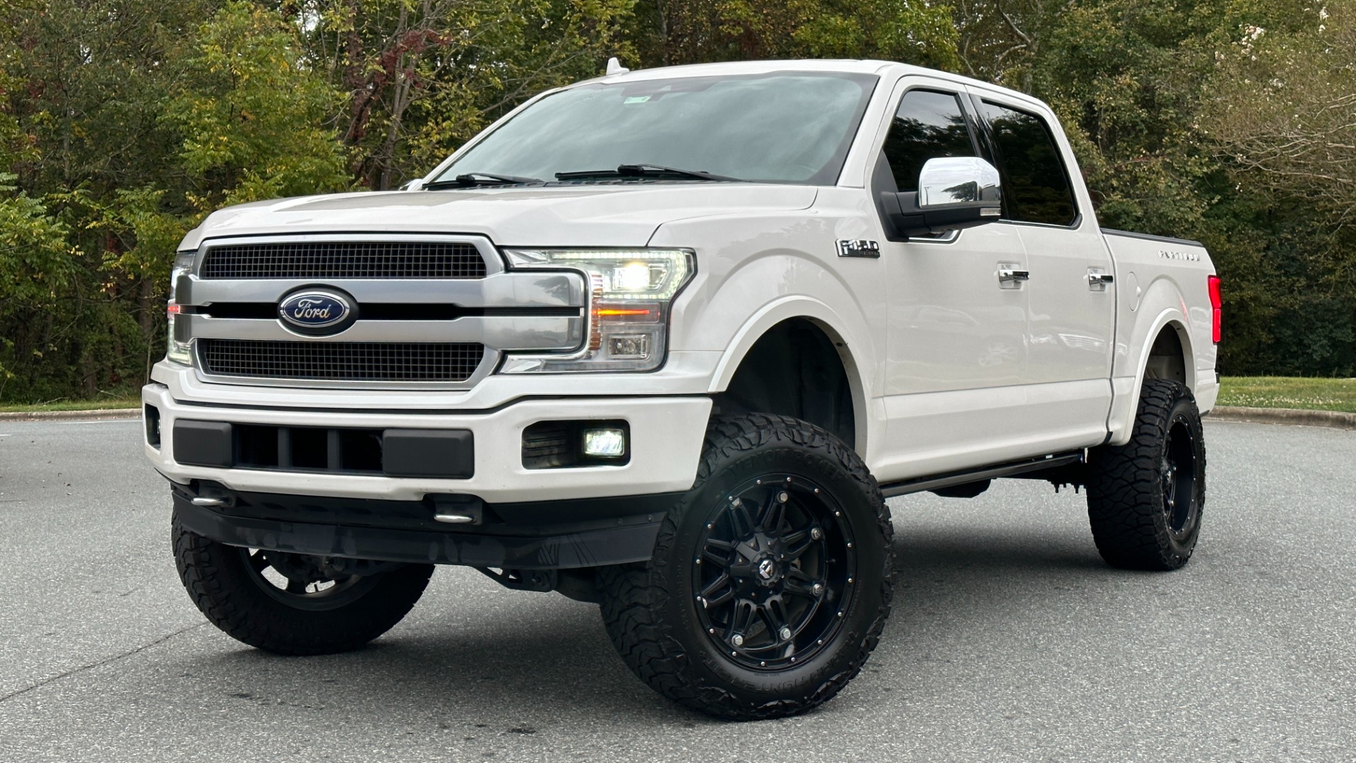 Used 2018 Ford F-150 PLATINUM / UPGRADED LIFT AND WHEELS / BED LINER for sale Sold at Formula Imports in Charlotte NC 28227 1