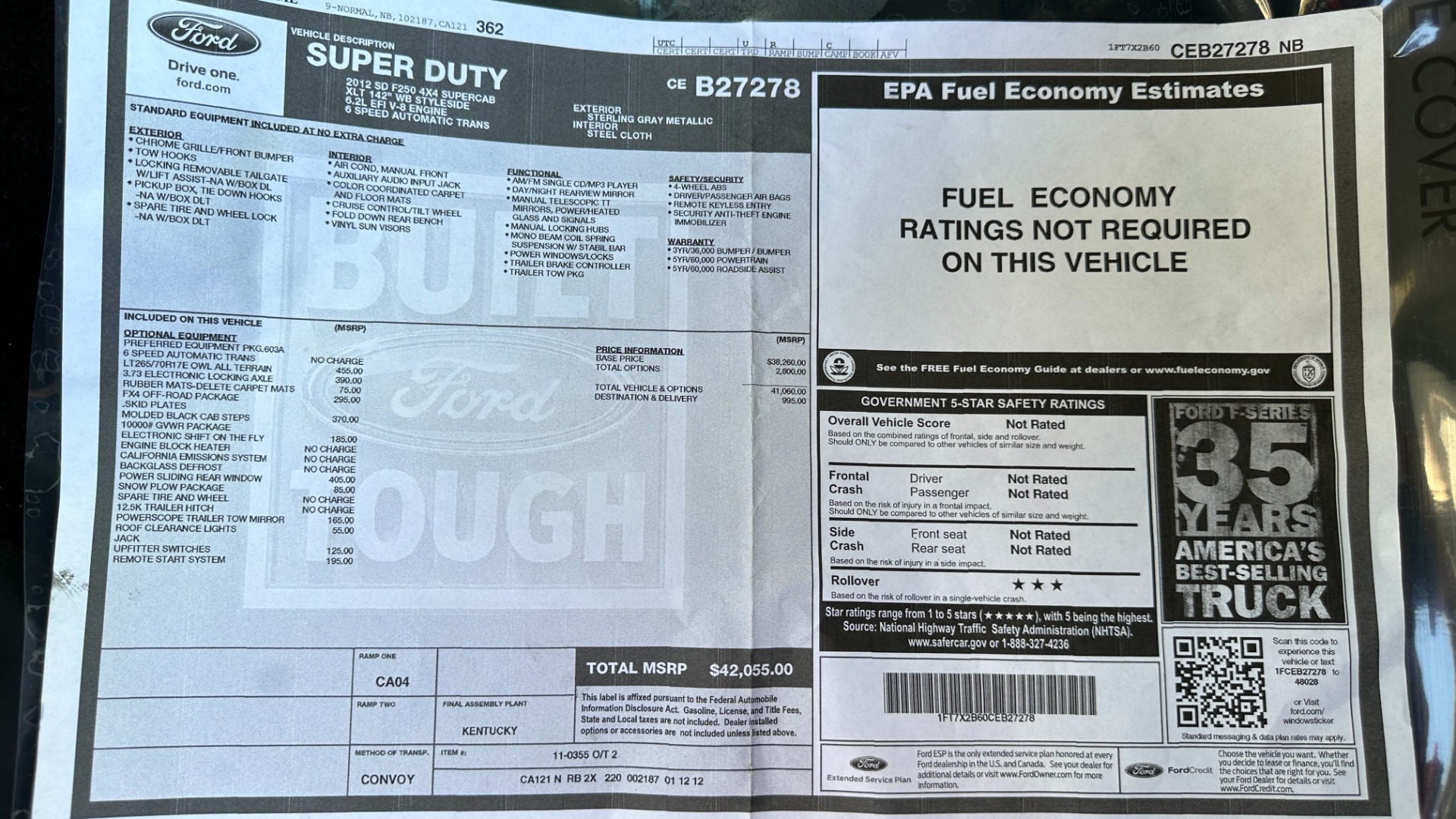 Used 2012 Ford Super Duty F-250 SRW XLT / 6.2L V8 4WD / FX4 OFFROAD / CLOTH / EXT CAB for sale Sold at Formula Imports in Charlotte NC 28227 50