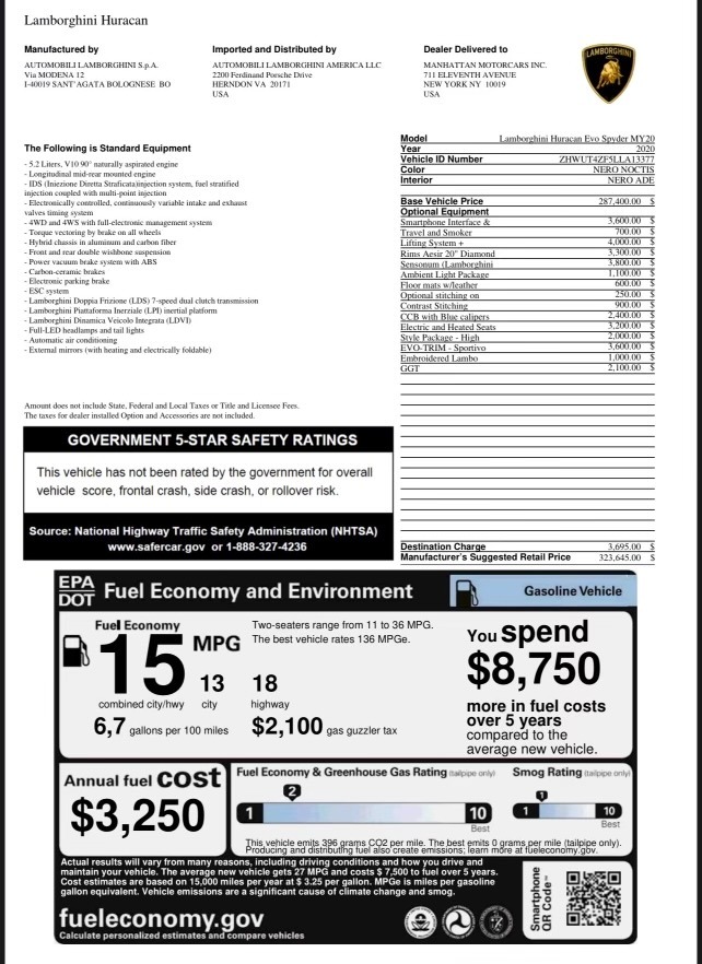 Used 2020 Lamborghini Huracan EVO SPYDER / FRONT LIFT / FULL PAINT PROTECTION FILM / CARBON CERAMICS for sale $280,000 at Formula Imports in Charlotte NC 28227 71