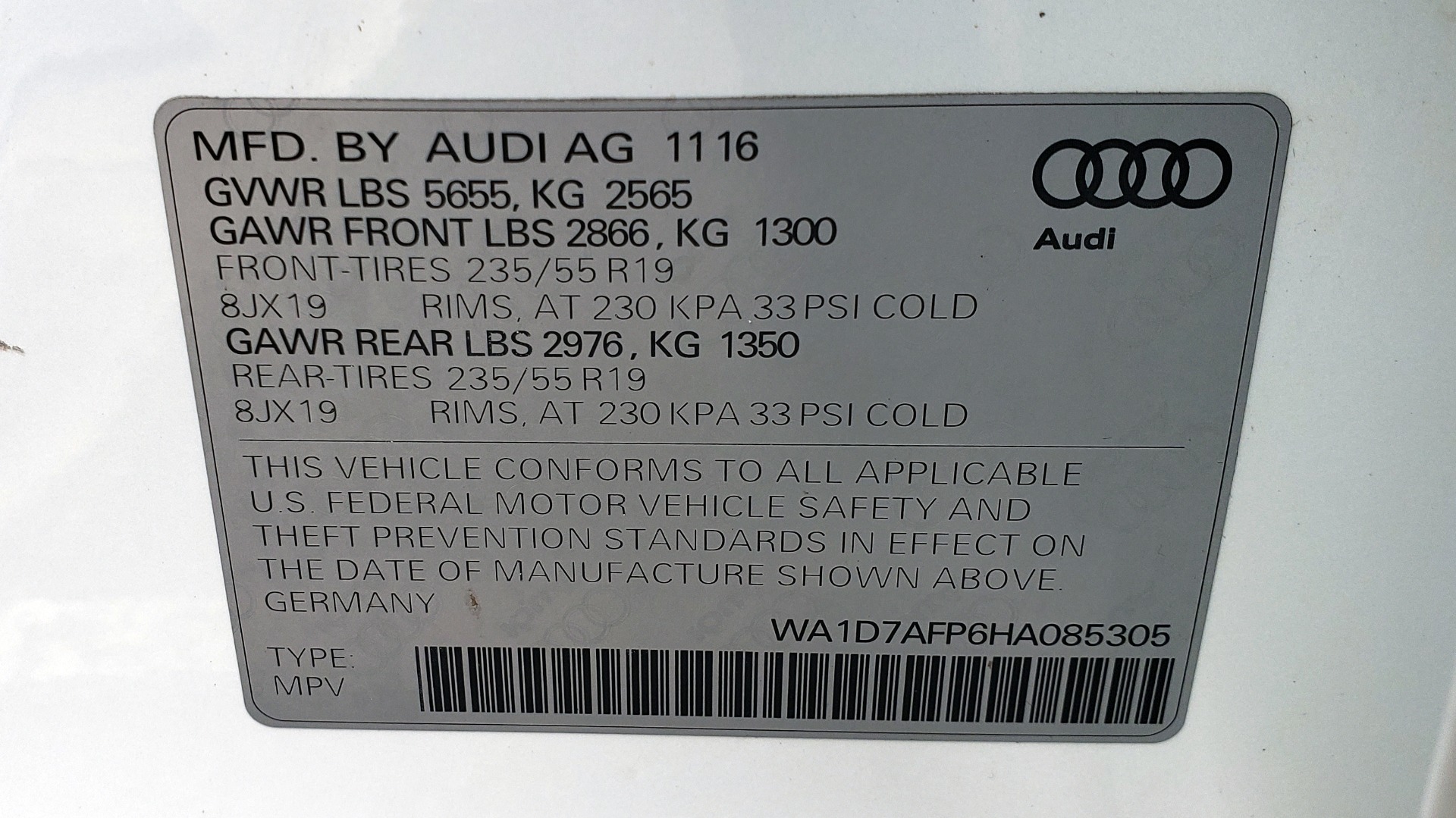 Used 2017 Audi Q5 PREMIUM PLUS / TECH / NAV / SUNROOF / REARVIEW for sale Sold at Formula Imports in Charlotte NC 28227 79