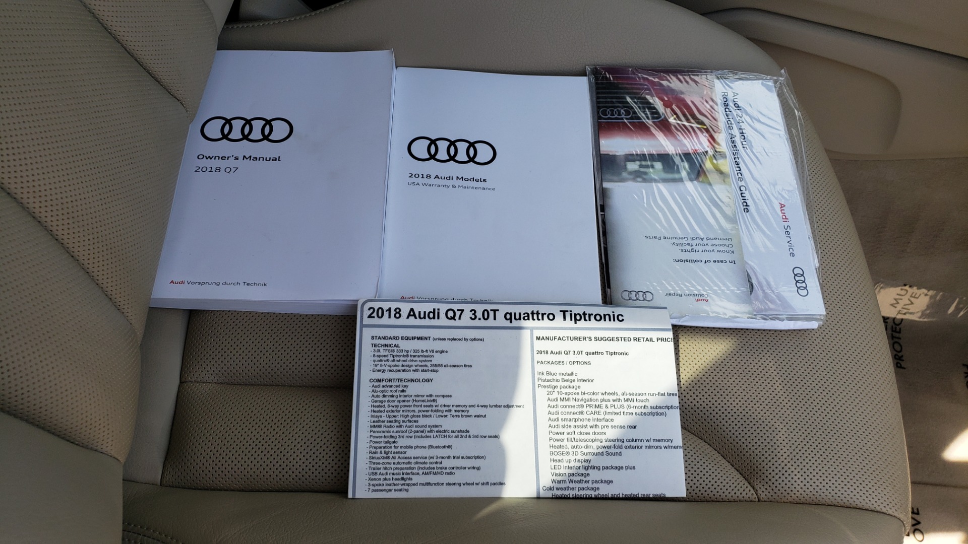 Used 2018 Audi Q7 PRESTIGE 3.0T CLD WTHR / NAV / BOSE / HEADS-UP / REARVIEW for sale Sold at Formula Imports in Charlotte NC 28227 100