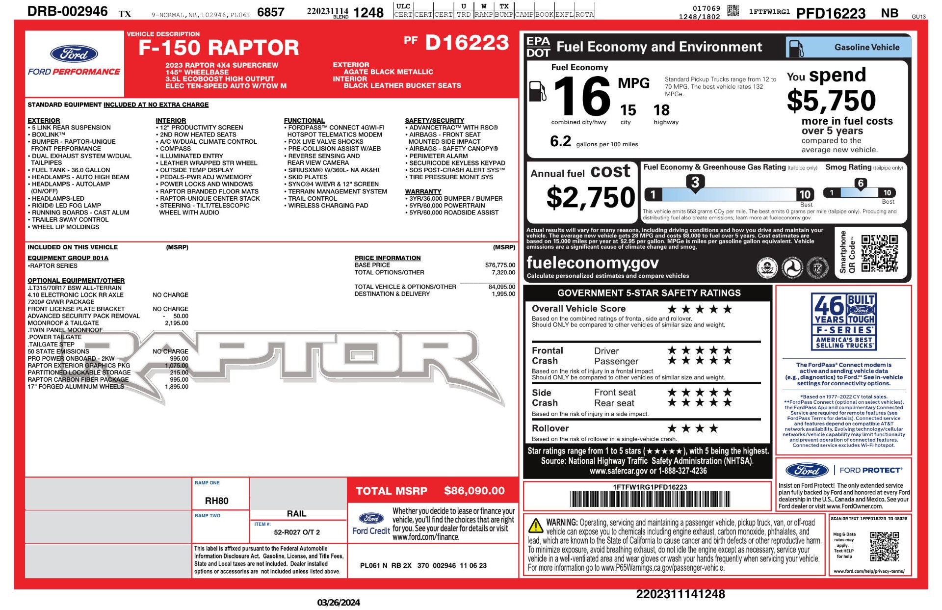 Used 2023 Ford F-150 Raptor MOONROOF / CARBON FIBER PKG / RAPTOR EXTERIOR PKG / FORGED WHEELS for sale Sold at Formula Imports in Charlotte NC 28227 63