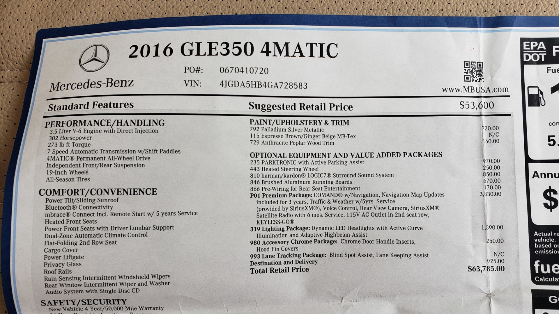 Used 2016 Mercedes-Benz GLE 350 4MATIC / PREMIUM / LIGHTING / NAV / SUNROOF / HTD STS / REAR for sale Sold at Formula Imports in Charlotte NC 28227 86