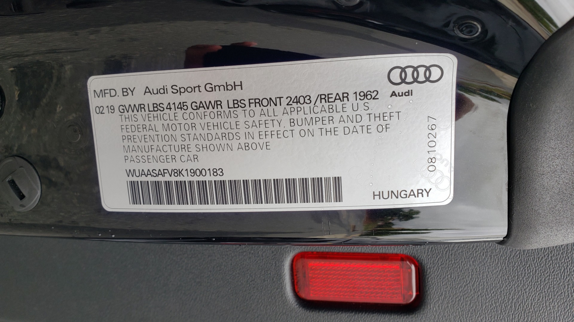 Used 2019 Audi TT RS 2.5L / QUATTRO / RS DESIGN / TECH / DYNAMIC / BLACK OPTIC / CARB for sale Sold at Formula Imports in Charlotte NC 28227 20