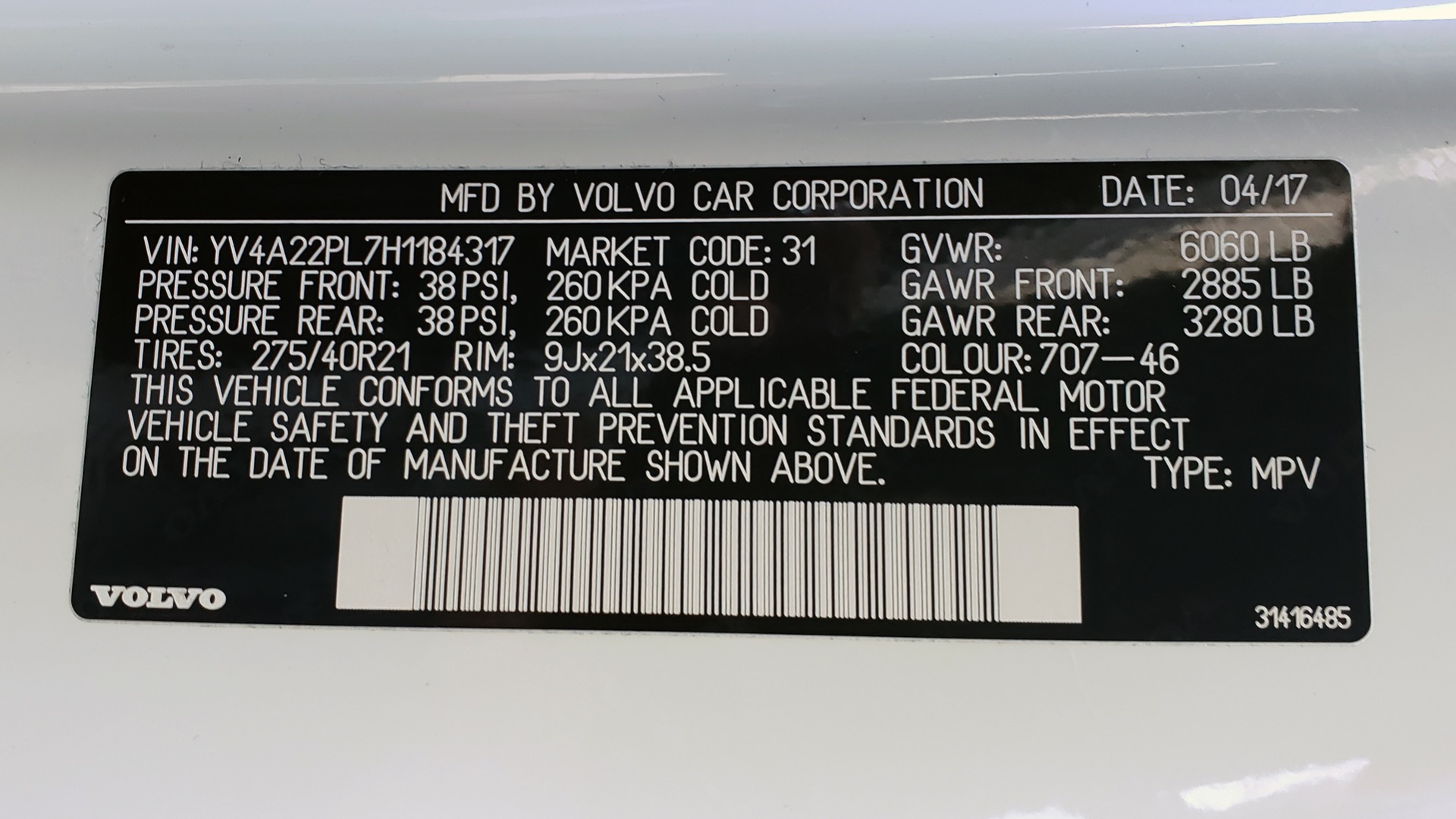 Used 2017 Volvo XC90 INSCRIPTION / AWD / NAV / SUNROOF / 3-ROW / CAMERA for sale Sold at Formula Imports in Charlotte NC 28227 92