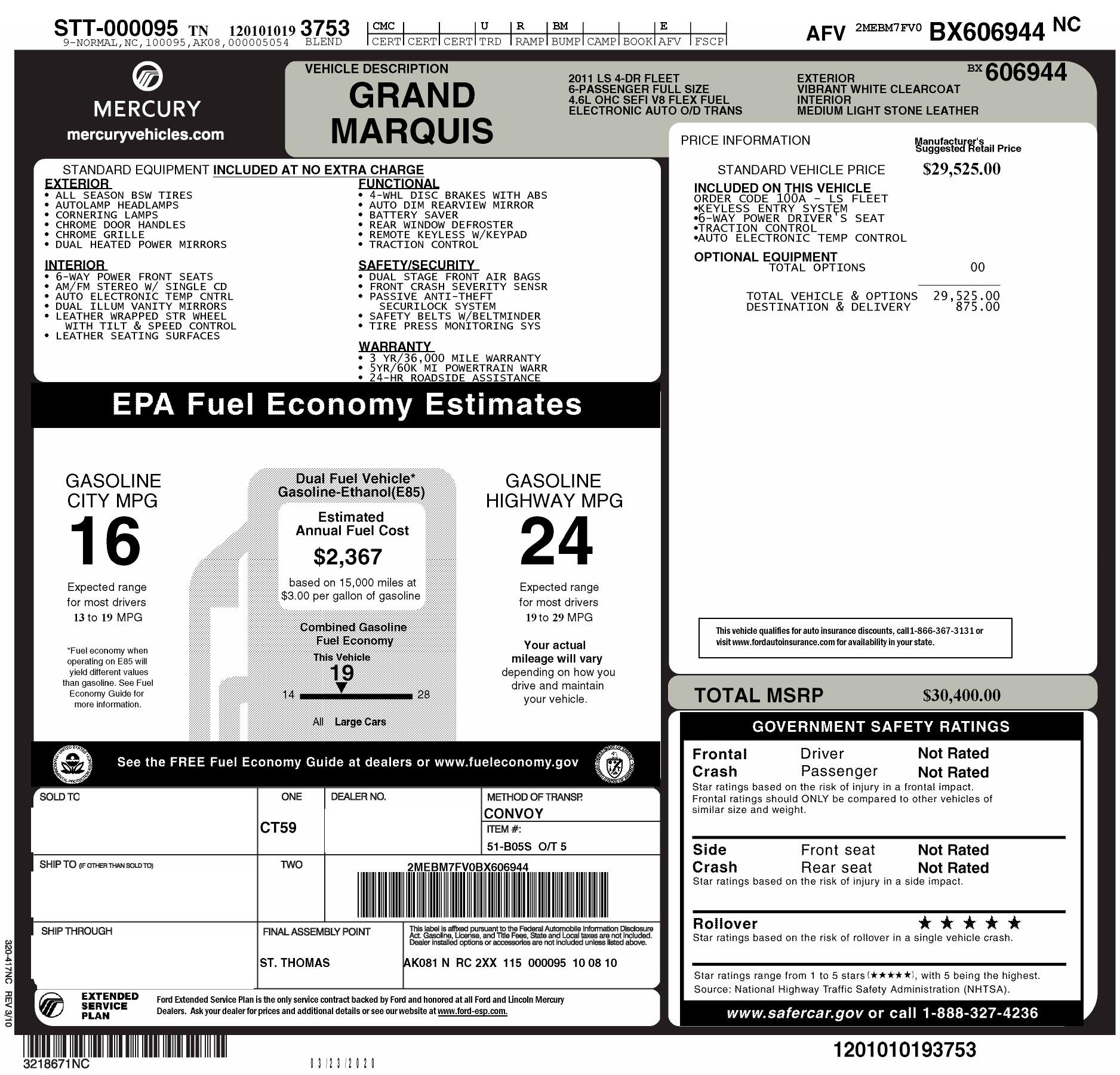 Used 2011 Mercury GRAND MARQUIS LS / 4.6L V8 / 4-SPD AUTO / KEYLESS ENTRY / LOW MILES for sale Sold at Formula Imports in Charlotte NC 28227 73