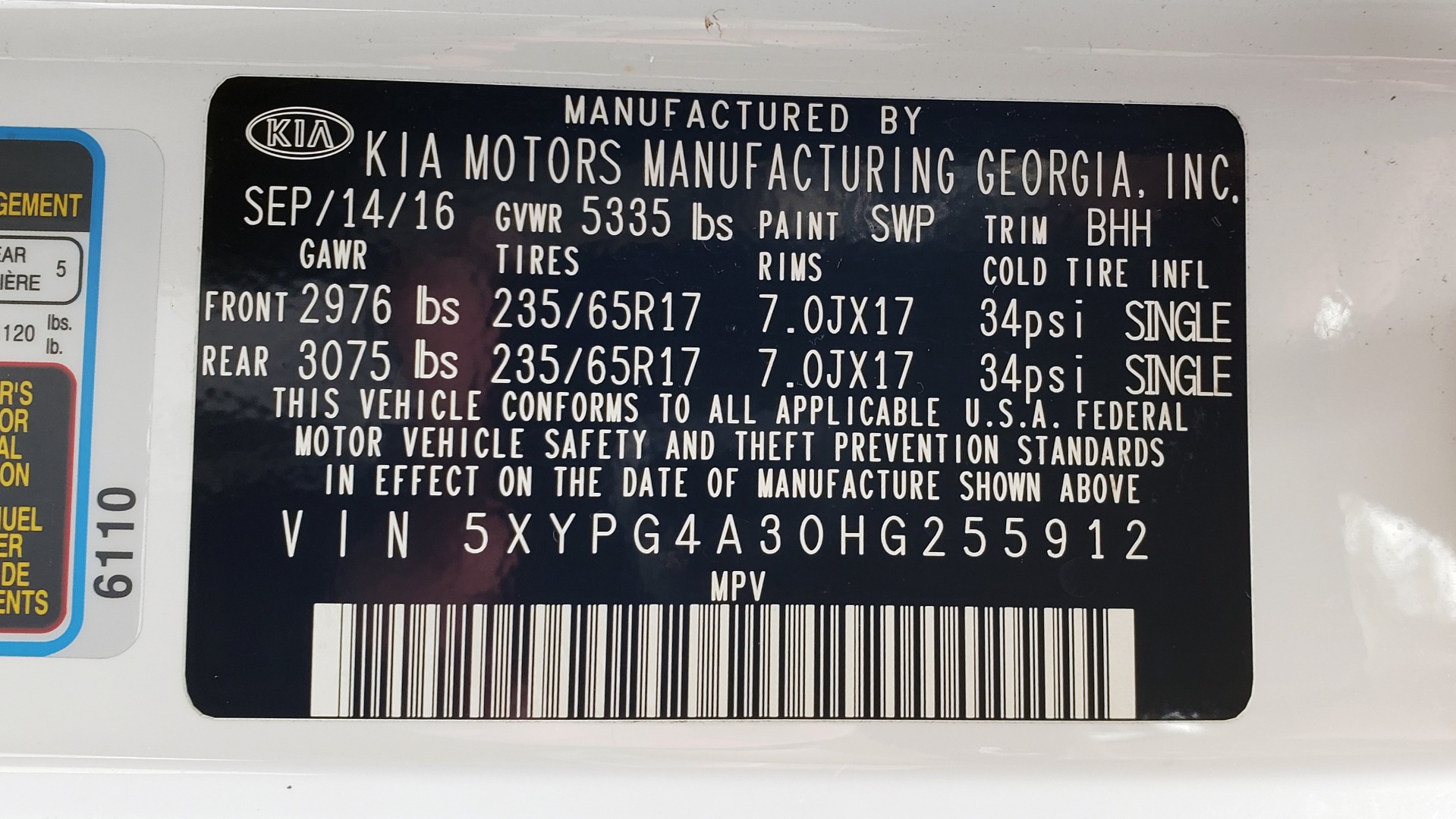 Used 2017 Kia SORENTO LX CONV PKG / FWD / ADVANCED TECH / 3-ROW for sale Sold at Formula Imports in Charlotte NC 28227 88