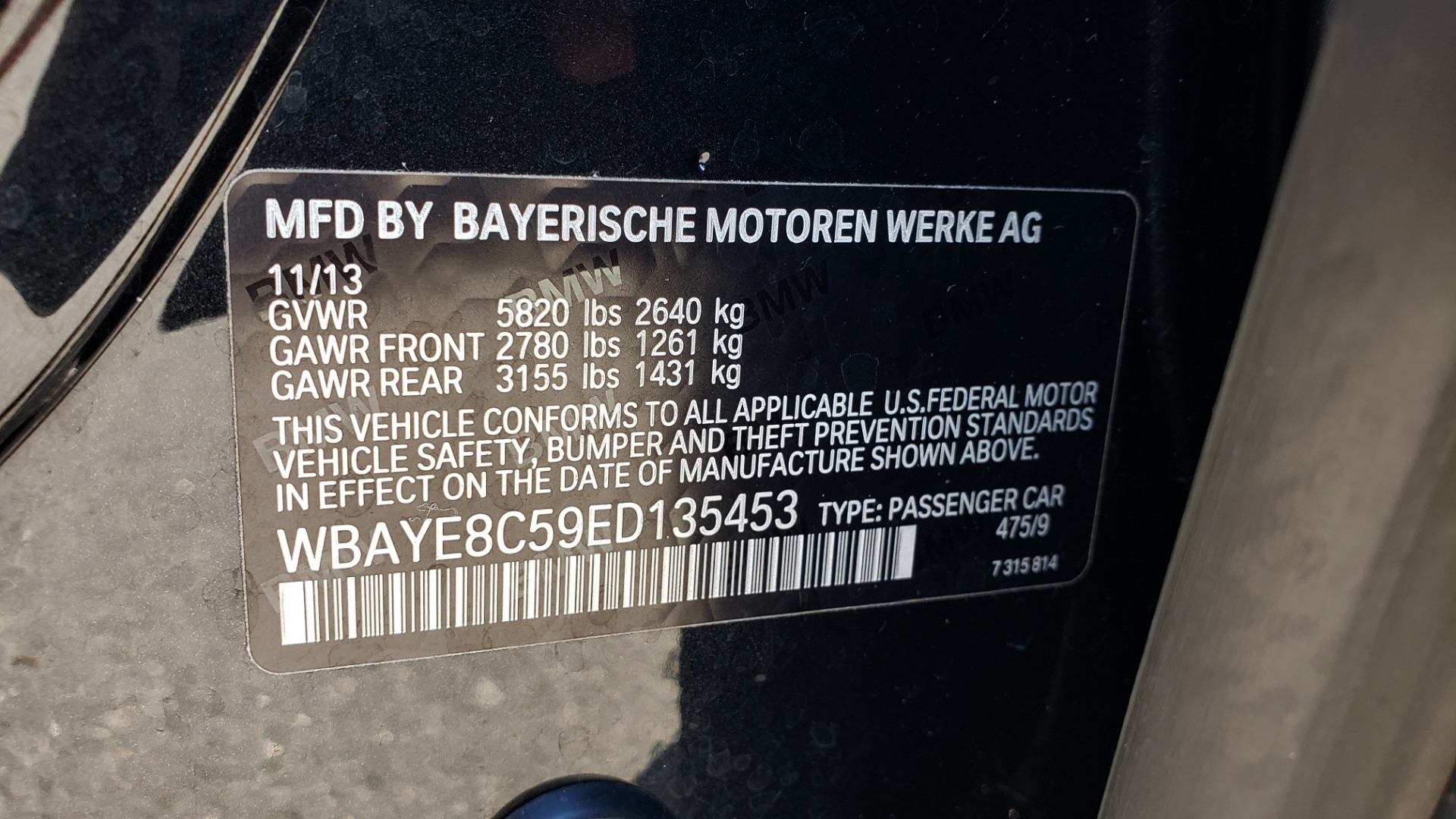 Used 2014 BMW 7 SERIES 750LI M-SPORT / EXEC PKG / DRVR ASST / LIGHTING / NAV / SUNROOF for sale Sold at Formula Imports in Charlotte NC 28227 87