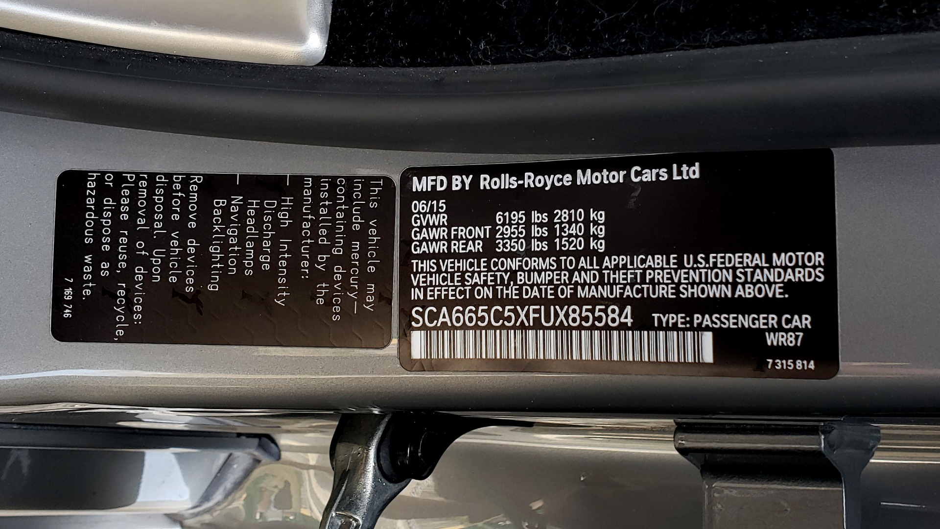 Used 2015 Rolls-Royce Wraith for sale Sold at Formula Imports in Charlotte NC 28227 75