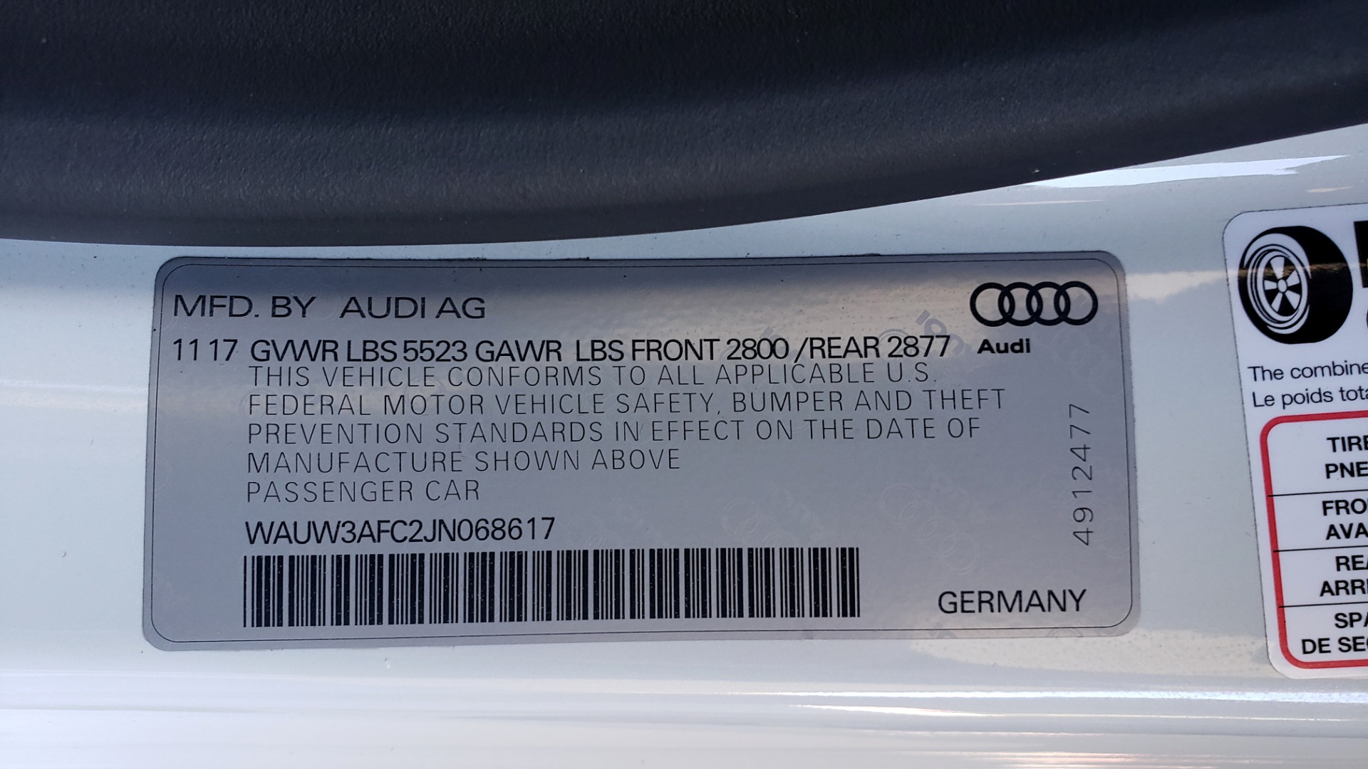 Used 2018 Audi A7 PREMIUM PLUS / DRVR ASST / COLD WTHR / HTD STS for sale Sold at Formula Imports in Charlotte NC 28227 86