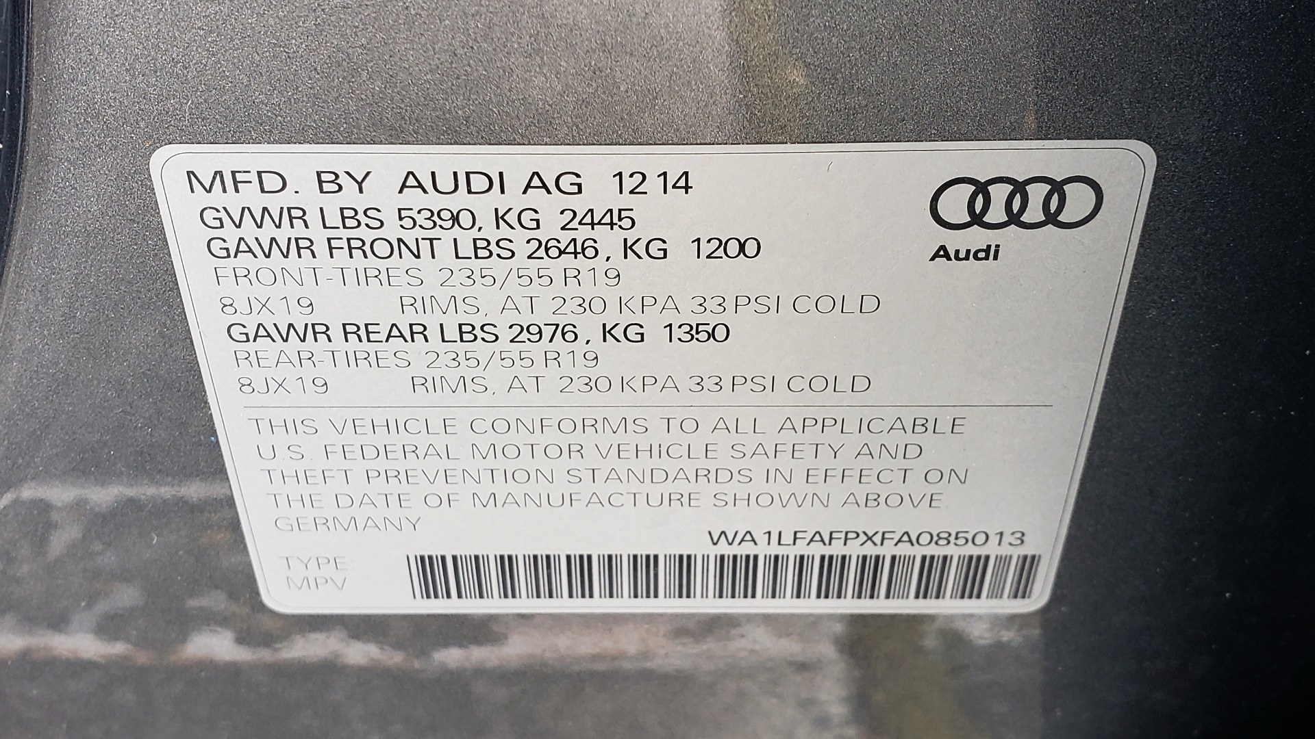 Used 2015 Audi Q5 PREMIUM PLUS / TECH PKG / NAV / PANO-ROOF / REARVIEW for sale Sold at Formula Imports in Charlotte NC 28227 89