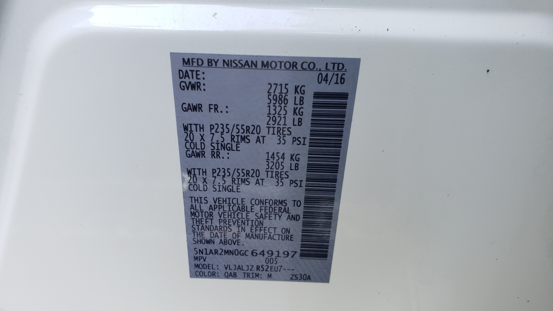 Used 2016 Nissan PATHFINDER PLATINUM 2WD / NAV / SUNROOF / REARVIEW / 3-ROW for sale Sold at Formula Imports in Charlotte NC 28227 96