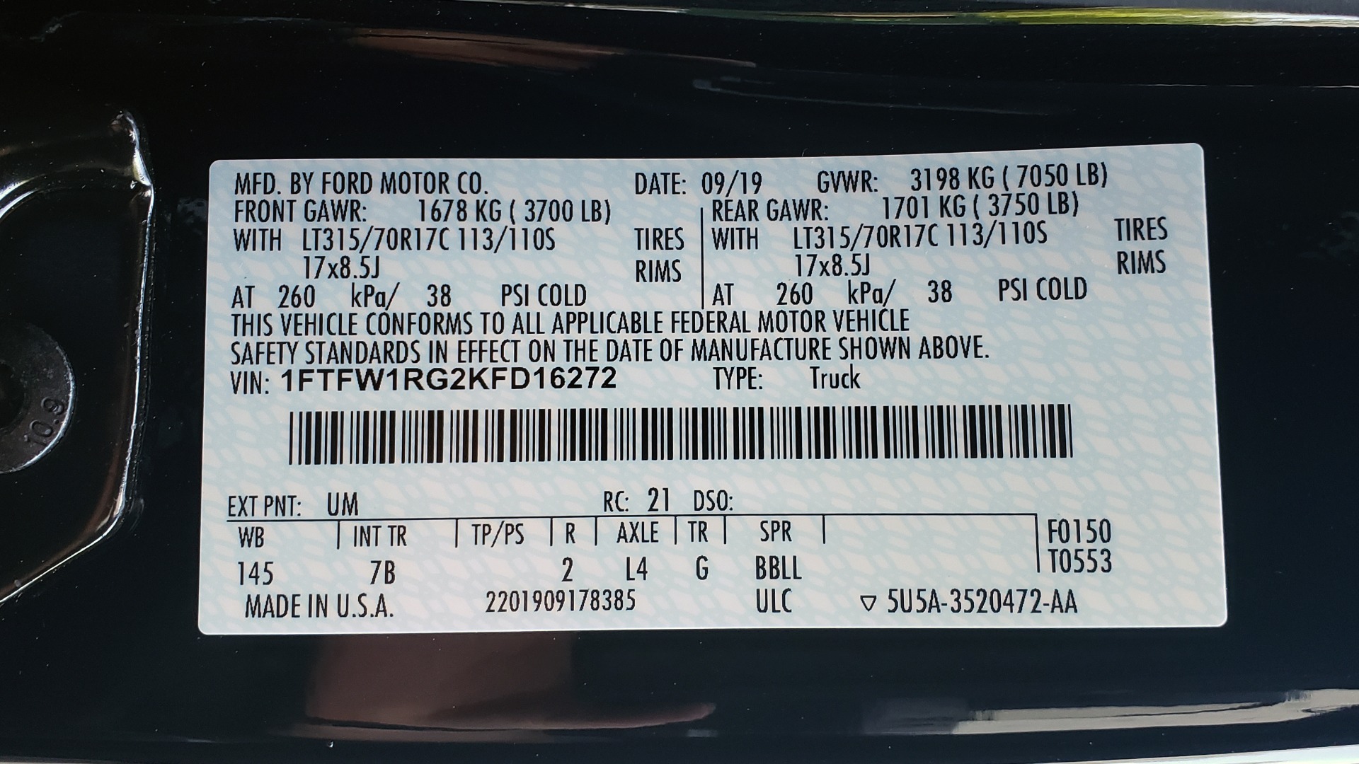 Used 2019 Ford F-150 RAPTOR CREW CAB 4X4 5.5' BOX / REMOTE START / TAILGATE STEP for sale Sold at Formula Imports in Charlotte NC 28227 91