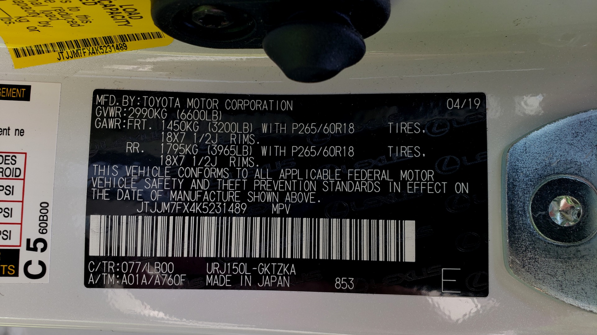 Used 2019 Lexus GX 460 LUXURY 4WD / DRVR SPRT PKG / MARK LEV SND / DYN CRUISE for sale Sold at Formula Imports in Charlotte NC 28227 94