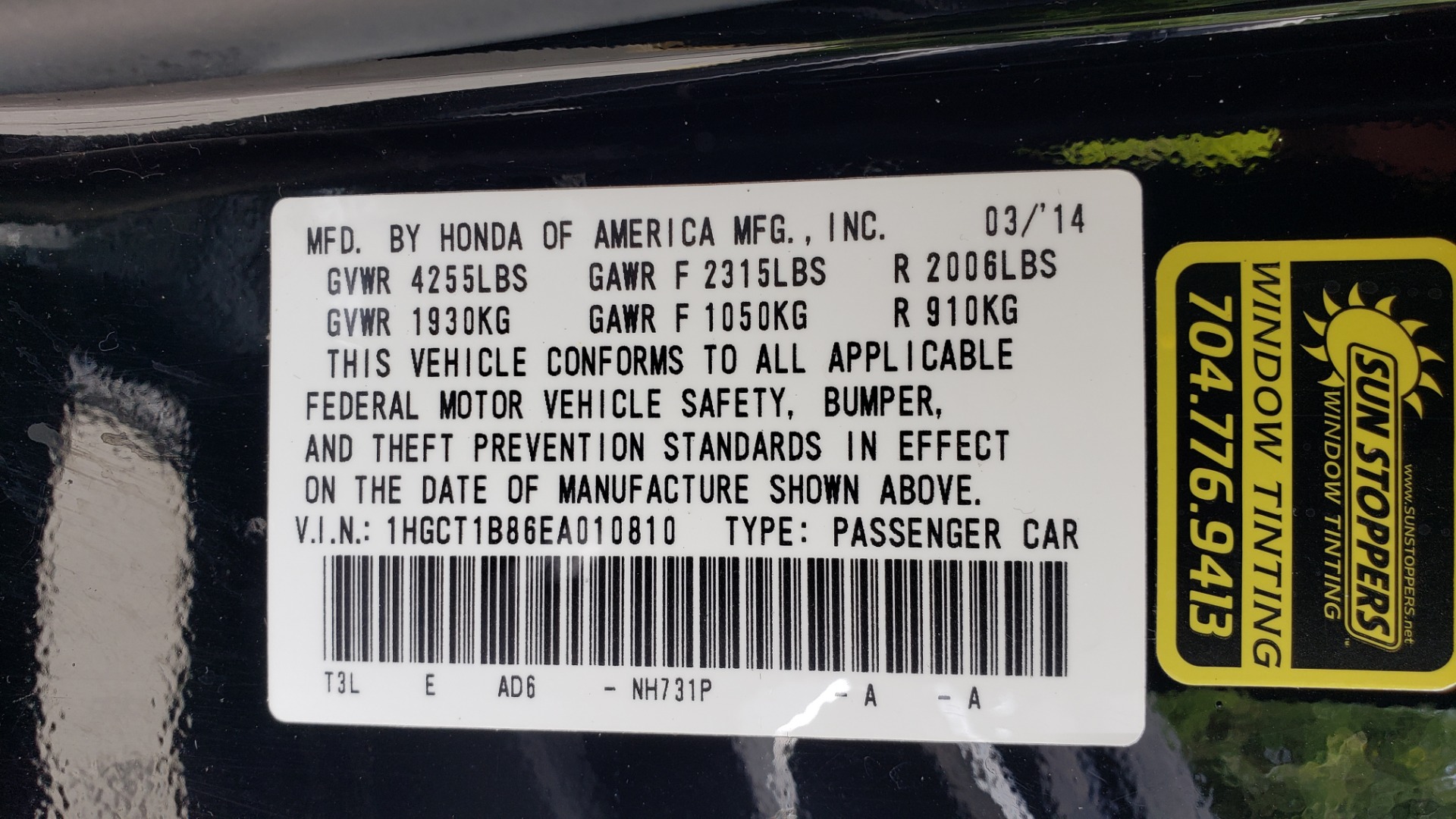 Used 2014 Honda ACCORD COUPE EX-L / 4-CYL / AUTO / SUNROOF / LEATHER / HEATED SEATS for sale Sold at Formula Imports in Charlotte NC 28227 78