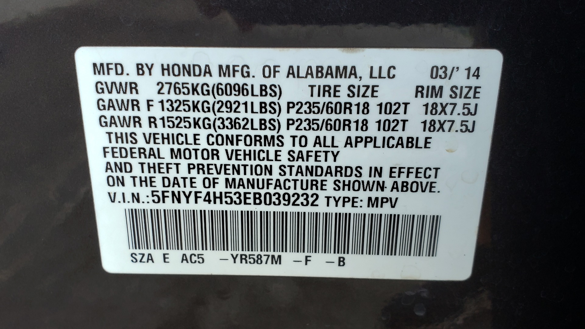 Used 2014 Honda PILOT EX-L / SUNROOF / HTD STS / DUAL-ZONE CLIMATE / REARVIEW for sale Sold at Formula Imports in Charlotte NC 28227 92