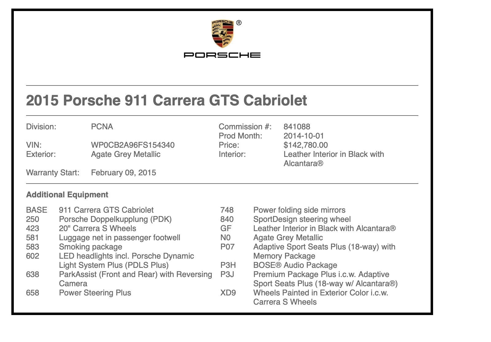 Used 2015 Porsche 911 CARRERA GTS / CONVERTIBLE / NAV / CHRONO / BOSE / REARVIEW for sale Sold at Formula Imports in Charlotte NC 28227 73