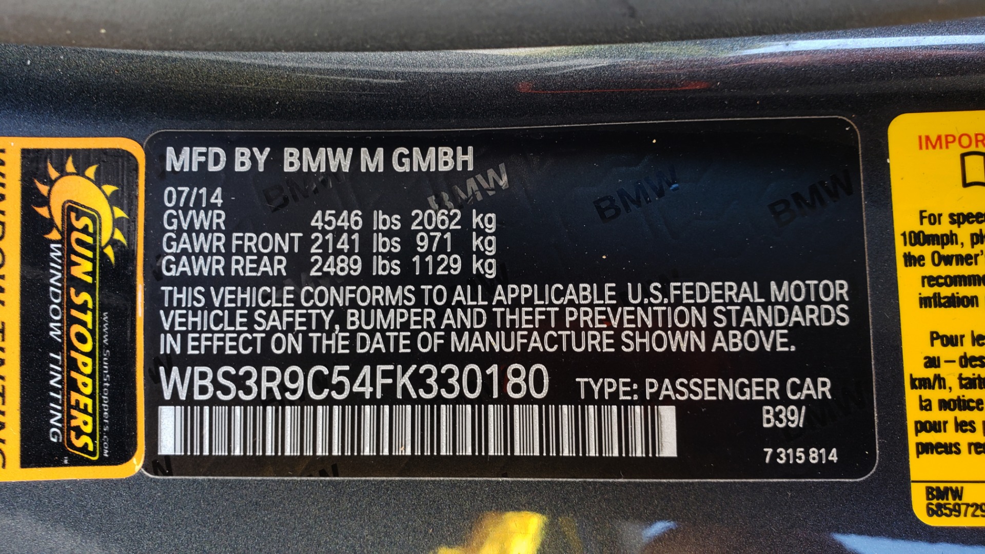 Used 2015 BMW M4 COUPE / EXEC PKG / ADAPT M SUSP / CF ROOF / NAV / REARVIEW for sale Sold at Formula Imports in Charlotte NC 28227 89
