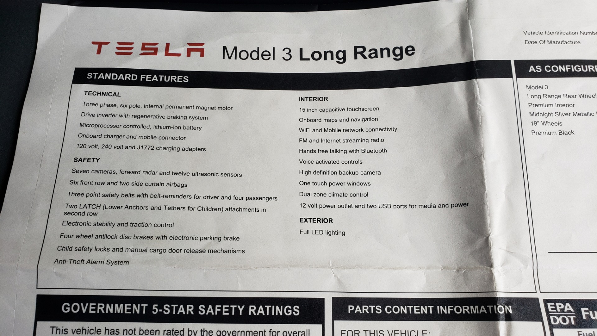 Used 2018 Tesla MODEL 3 LONG RANGE BATTERY / NAV / GLASS ROOF / REARVIEW for sale Sold at Formula Imports in Charlotte NC 28227 81