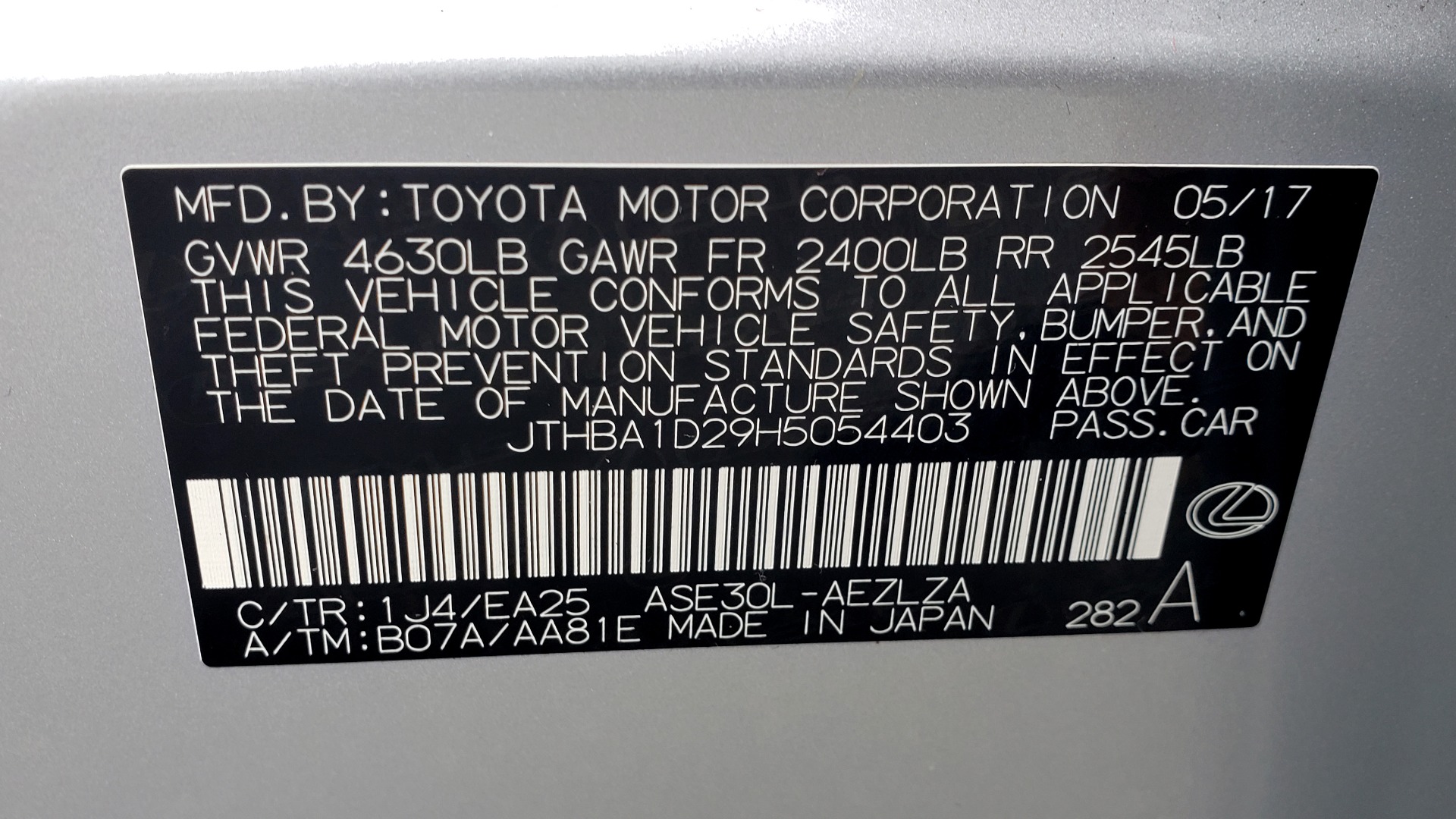 Used 2017 Lexus IS 200T F-SPORT / LEATHER / SUNROOF / 18IN WHEELS / REARVIEW for sale Sold at Formula Imports in Charlotte NC 28227 87