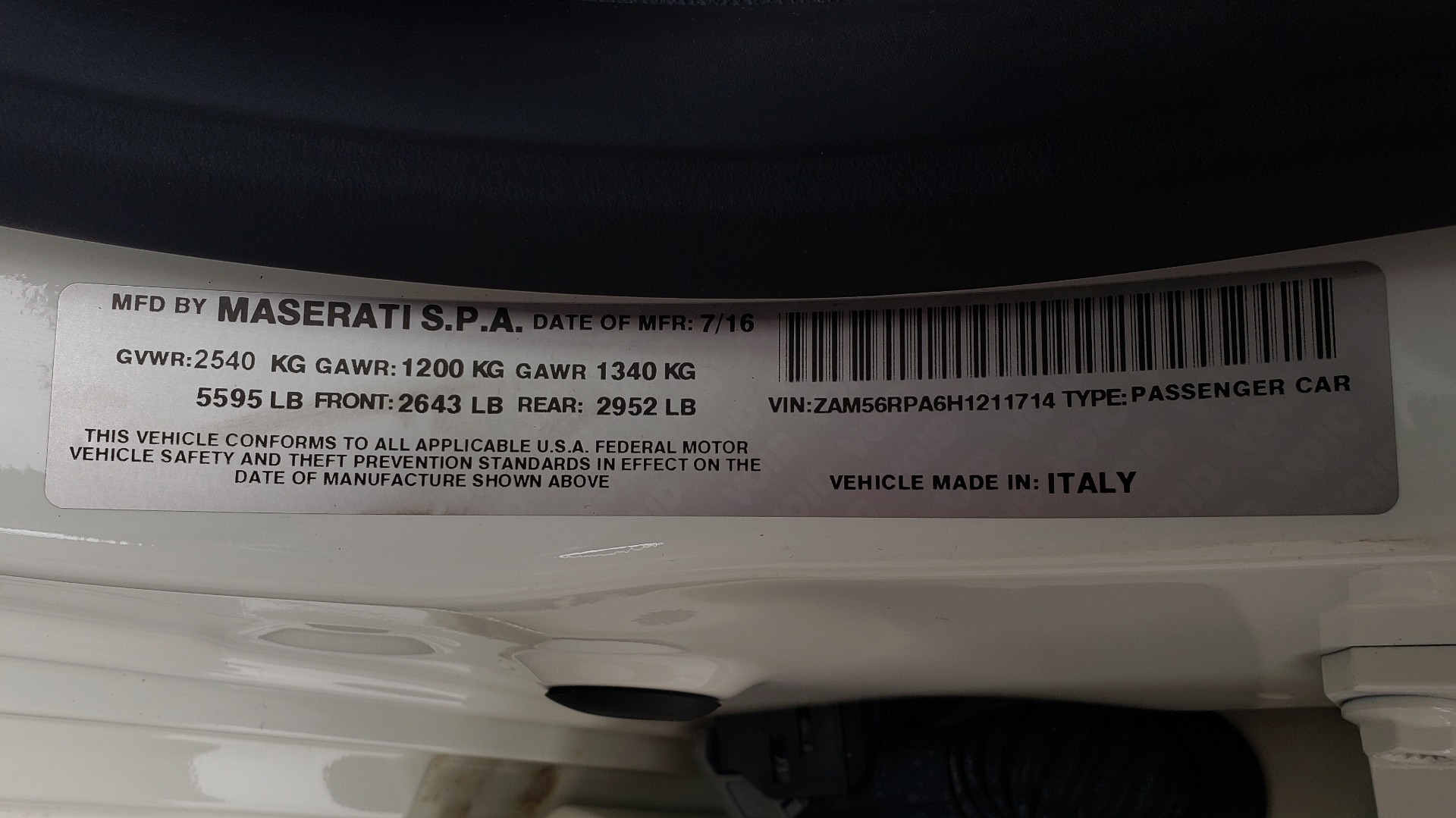 Used 2017 Maserati QUATTROPORTE S / DRIVER ASST PKG / SUNROOF / NAV / REARVIEW for sale Sold at Formula Imports in Charlotte NC 28227 97