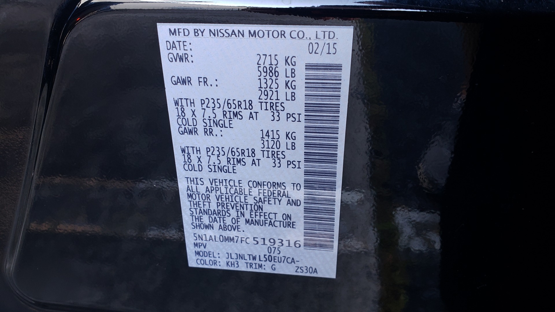 Used 2015 INFINITI QX60 AWD / PREM PLUS PKG / NAV / SUNROOF / BOSE / 3-ROW / REARVIEW for sale Sold at Formula Imports in Charlotte NC 28227 85